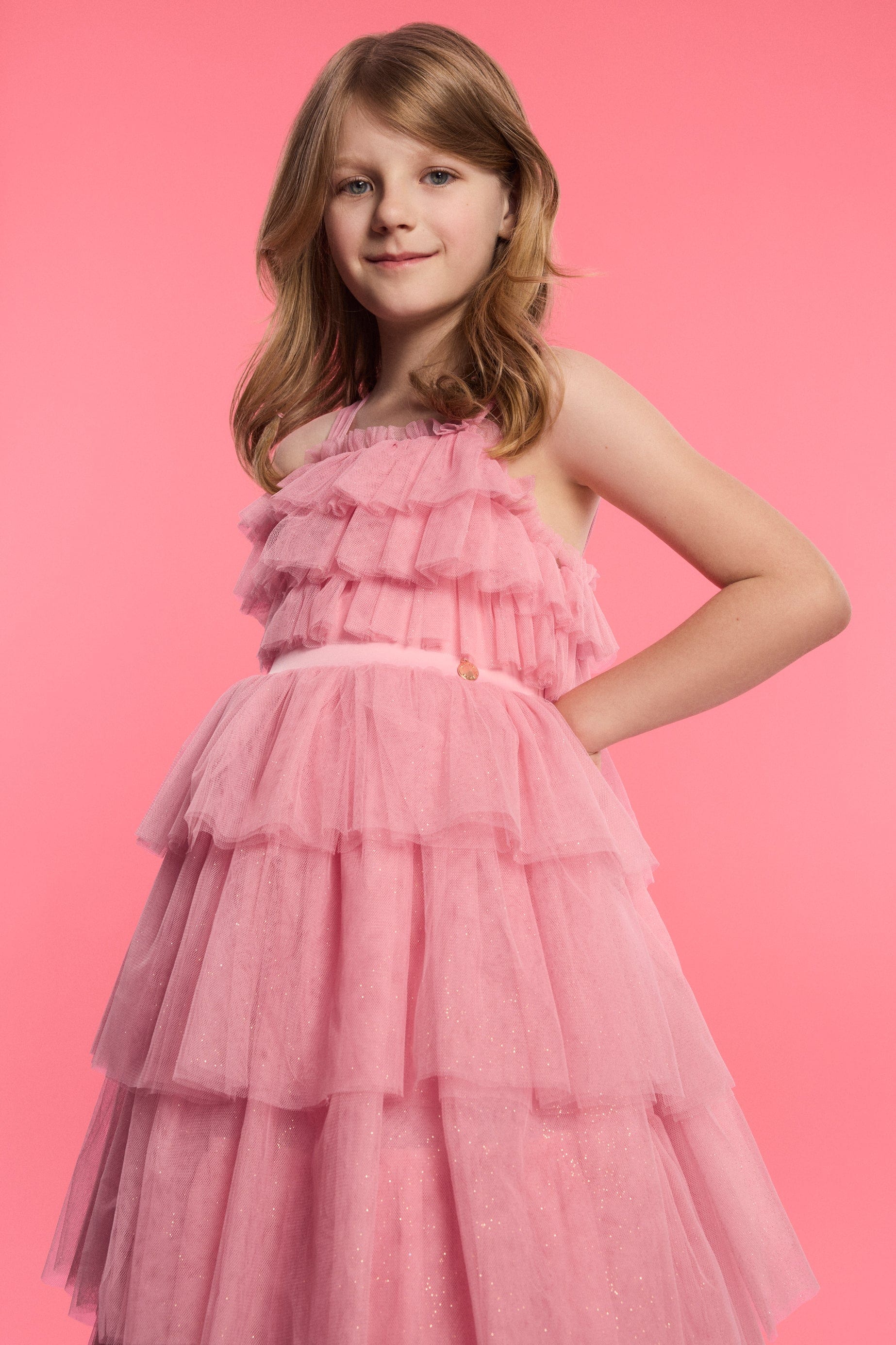 BCBG Girls Maxi Micro Plisse Tulle Dress in Pink BCBG Girls Maxi Micro Plisse Tulle Dress in Pink