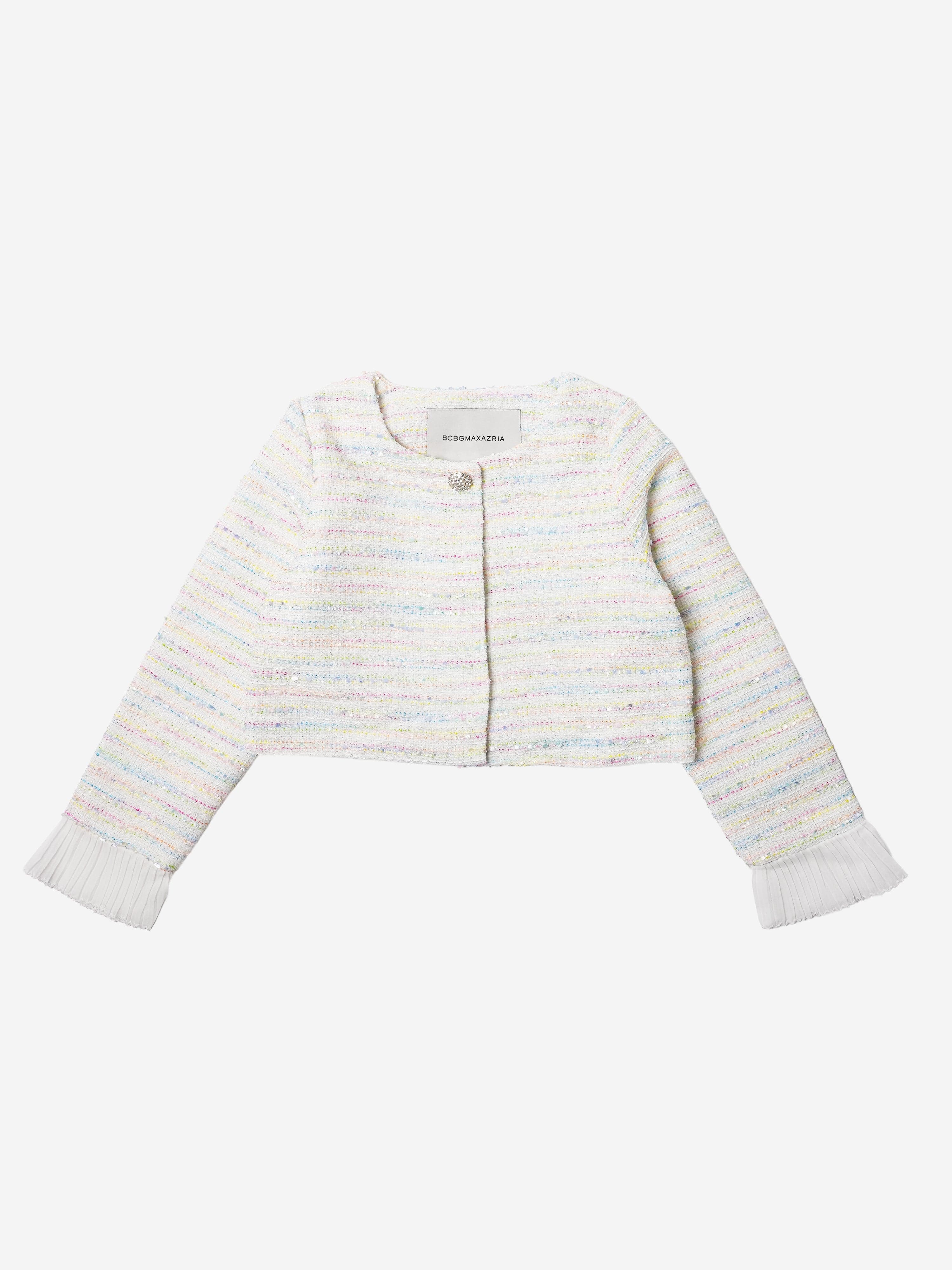 BCBGMAXAZRIA Girls Tweed Jacket in Ivory