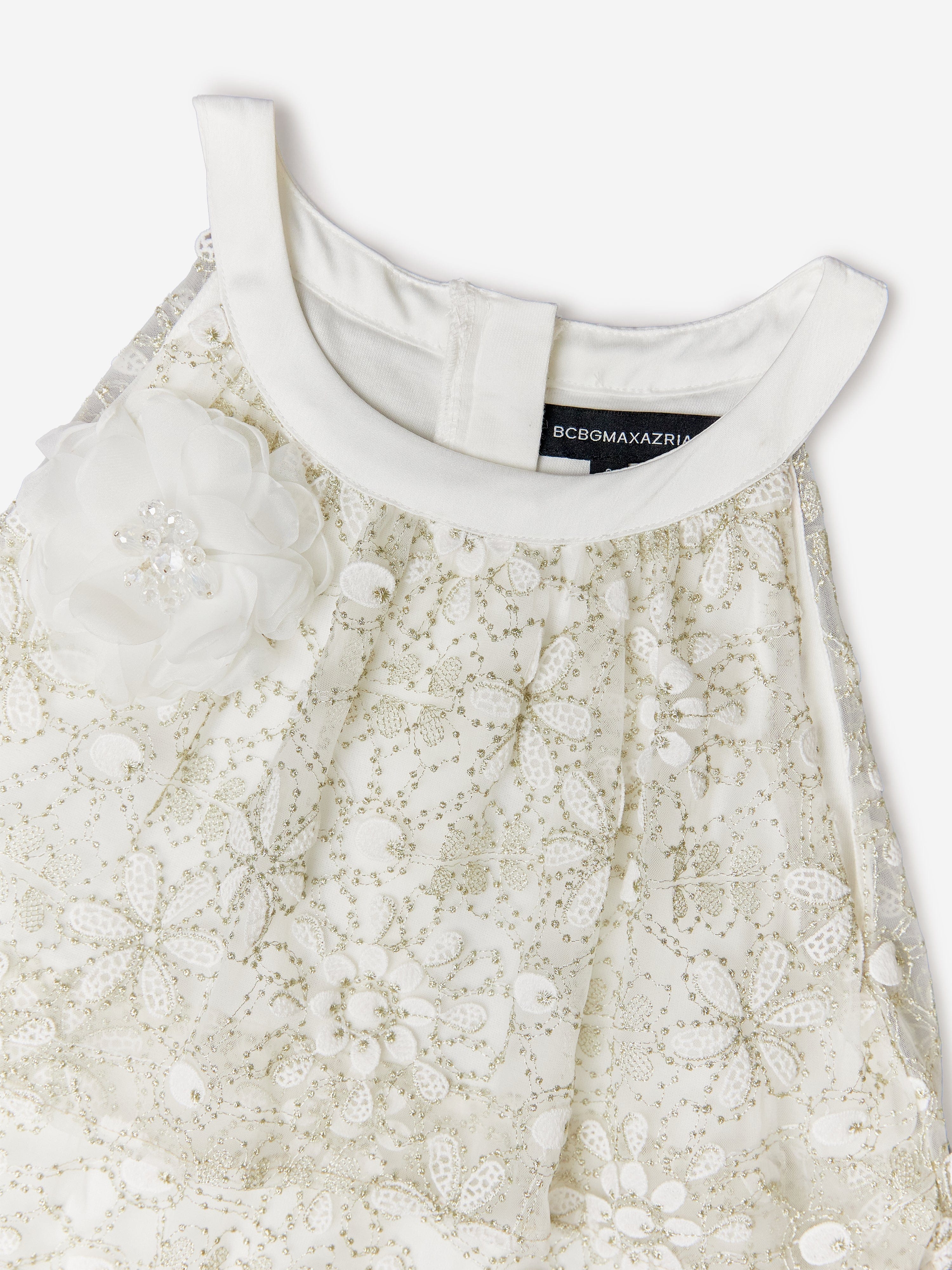 bcbgeneration lace dress BCBGMAXAZRIA Girls Embroidered Floral in Ivory 6 Yrs Size:Children's size - Size 1 Arcadia Grey Transitional 8-Drawer A Line Denim Maxi Dress Round neckline