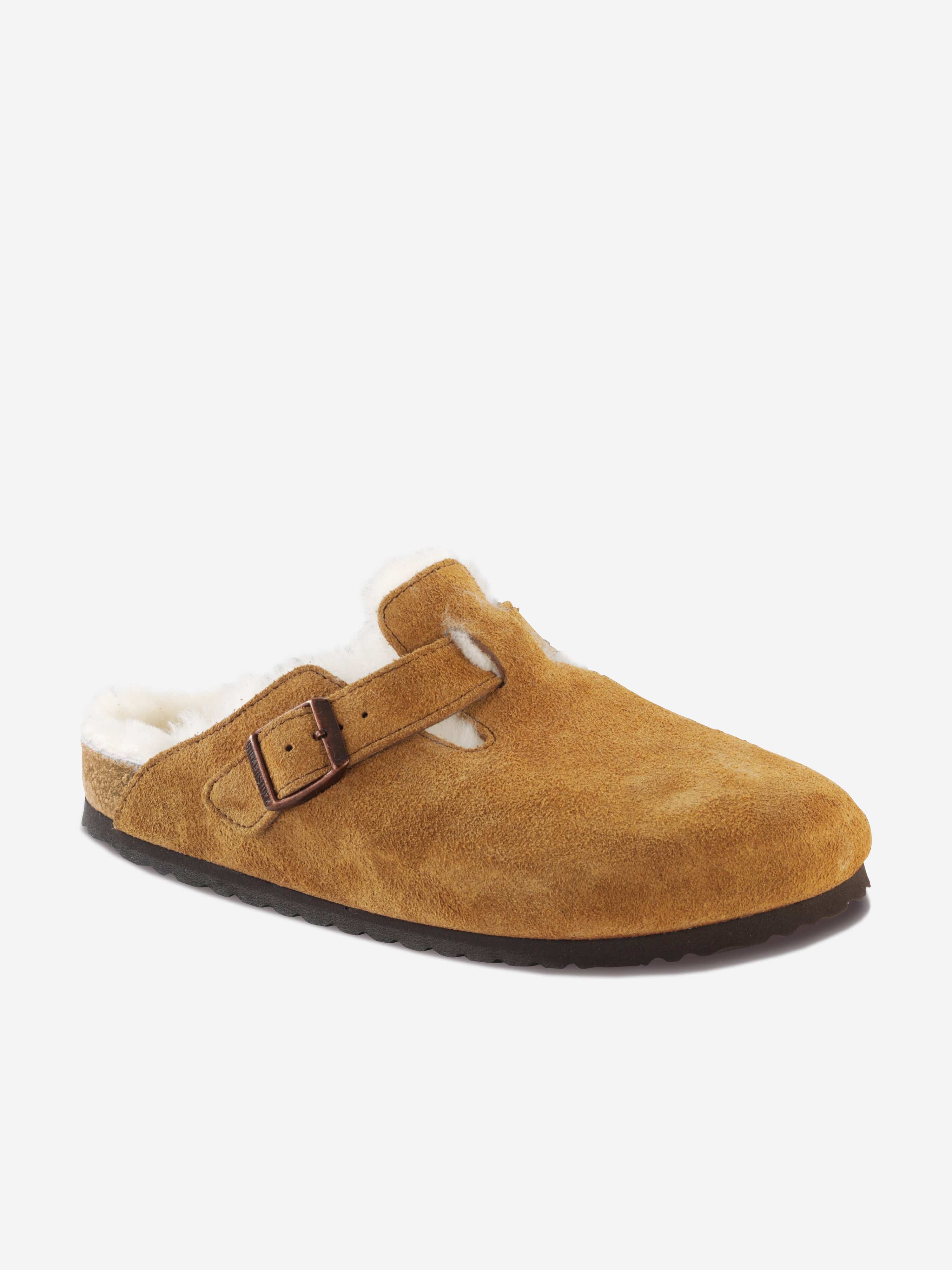 BIRKENSTOCK Boston Shearling Suede Clogs in Brown | Childsplay