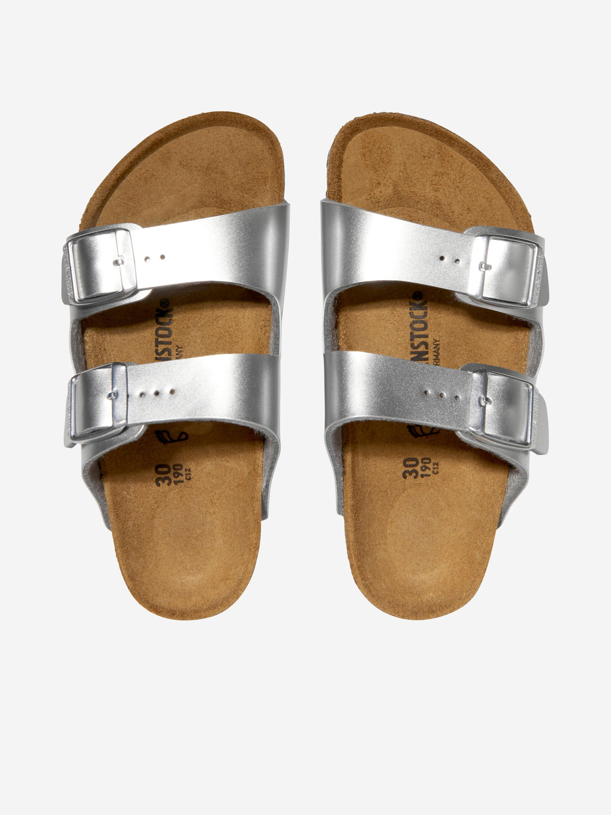 Birkenstock Arizona Metallic Silver Birko-Flor Sandals Women’s EU 39 US 8 Birkenstock Arizona Silver Sandals for Women for sale | eBay main image 2