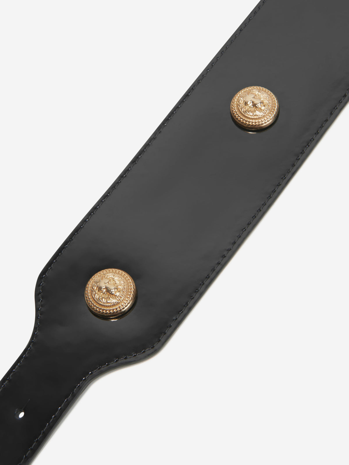 Balmain Leather Belt, Black Balmain Black Leather Embellished Belt Size S International main image 4