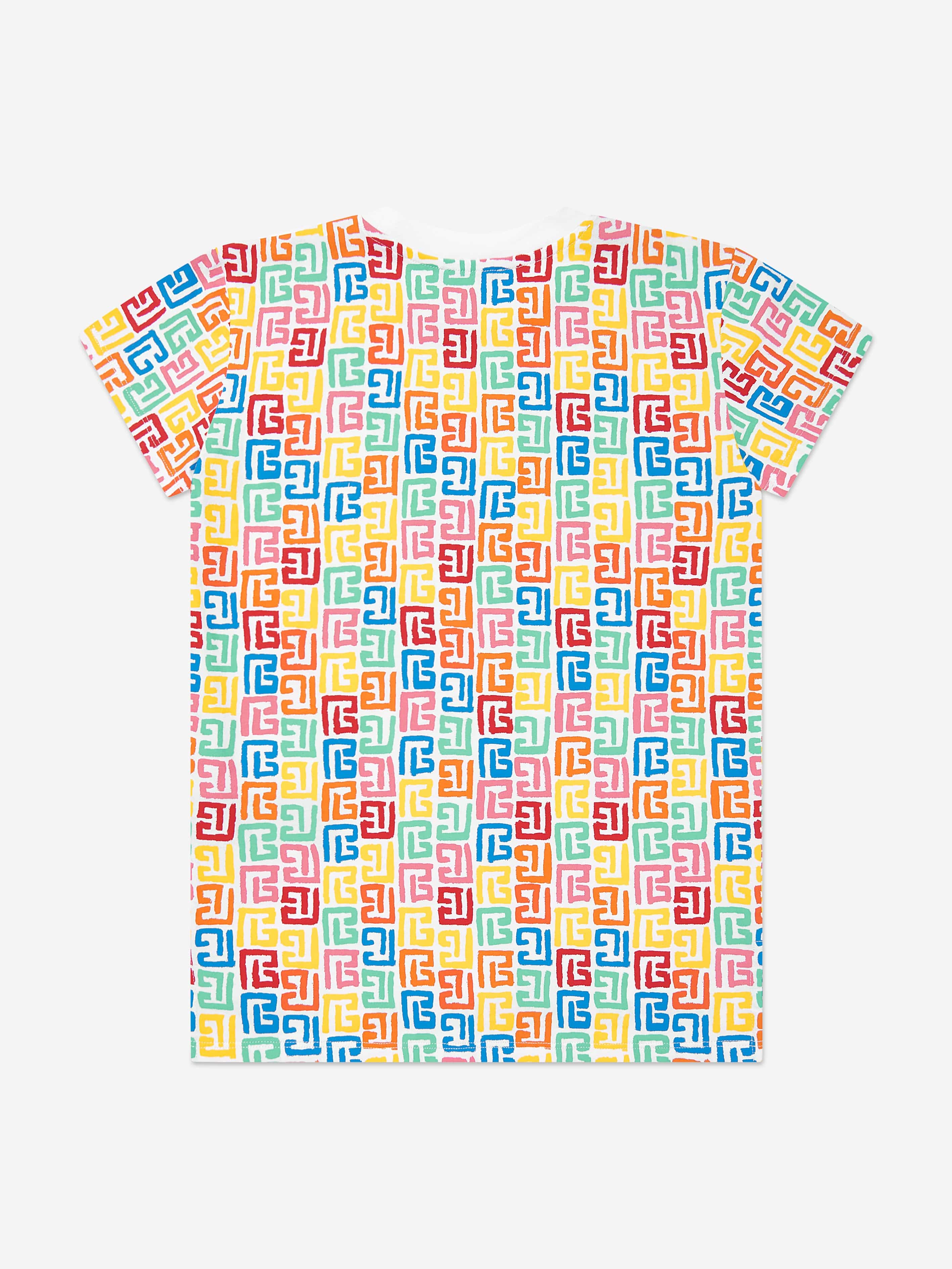 candy pink square neck knitted mini dress from balmain Balmain Girls Monogram Jersey Dress in Multicolour