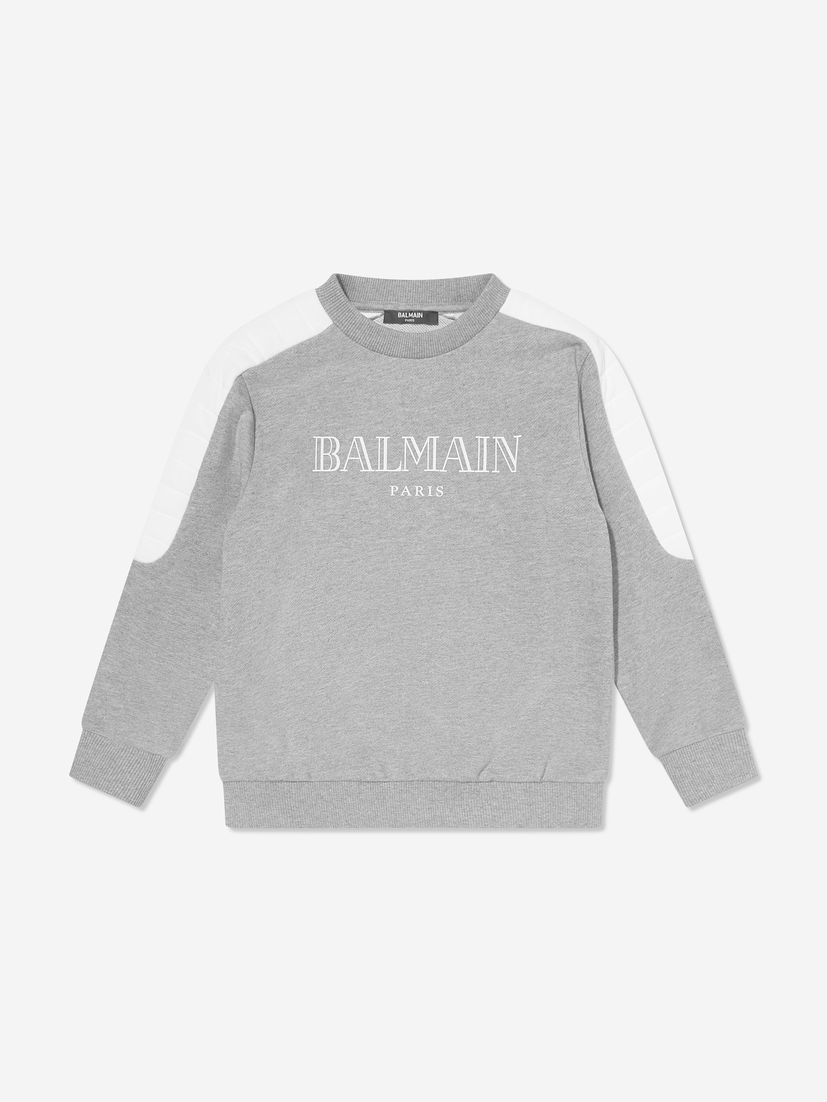 Balmain Balmain Boys Logo Sweatshirt in Grey Childsplay Clothing