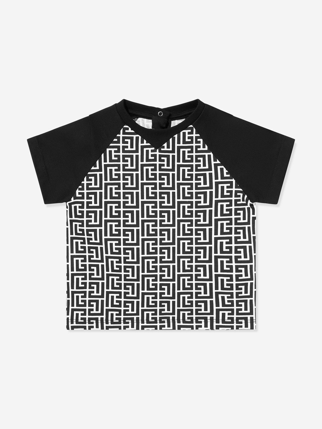 Balmain Baby Boys Monogram Logo T-Shirt in Black