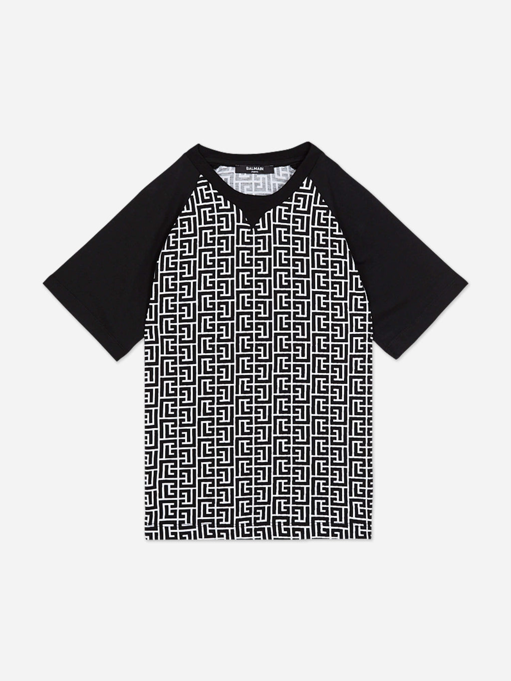 Balmain Boys Monogram Logo T-Shirt in Black