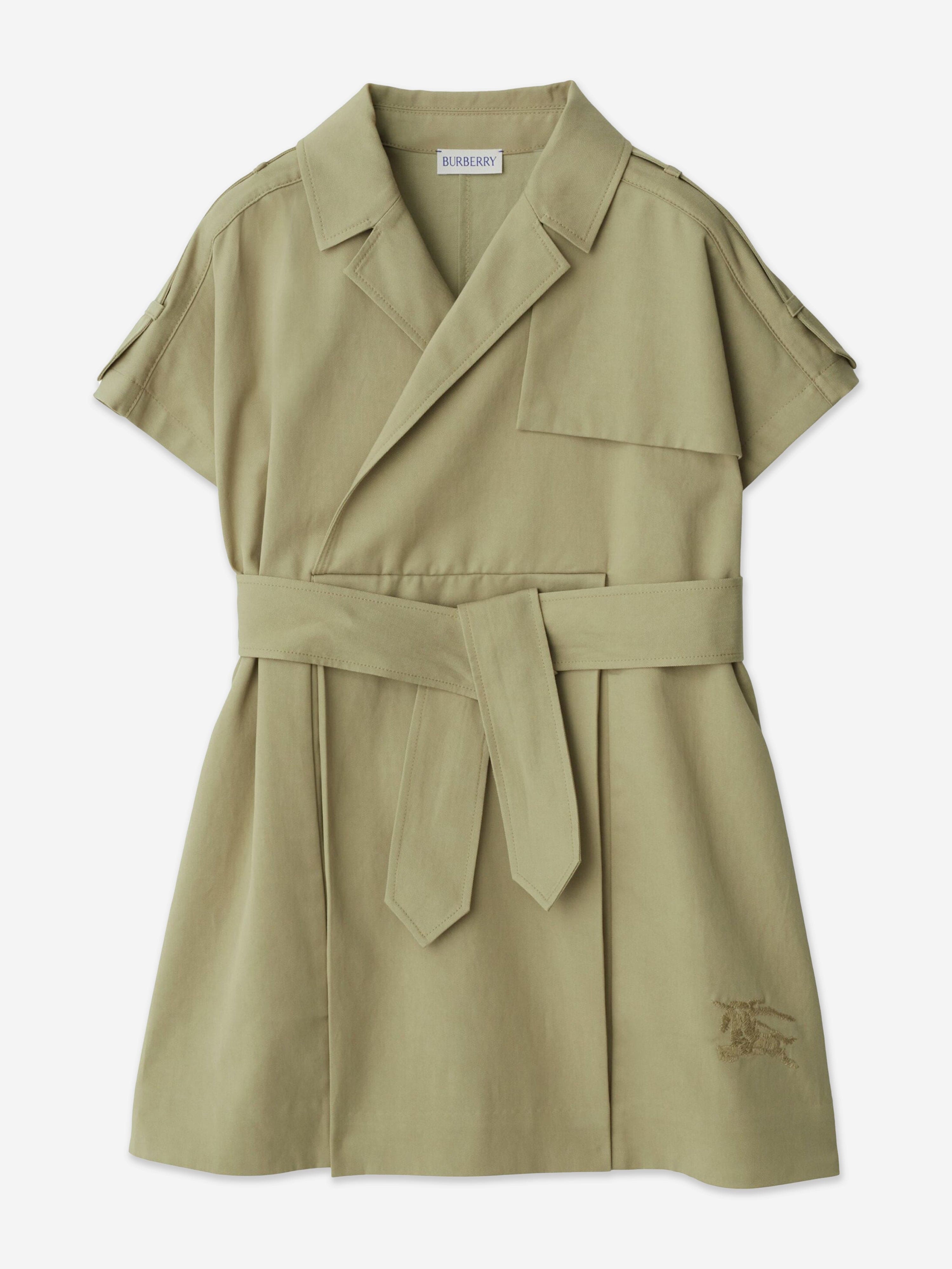 Burberry Girls Chloe Trench Dress in Green Burberry Girls Chloe Trench Dress in Green
