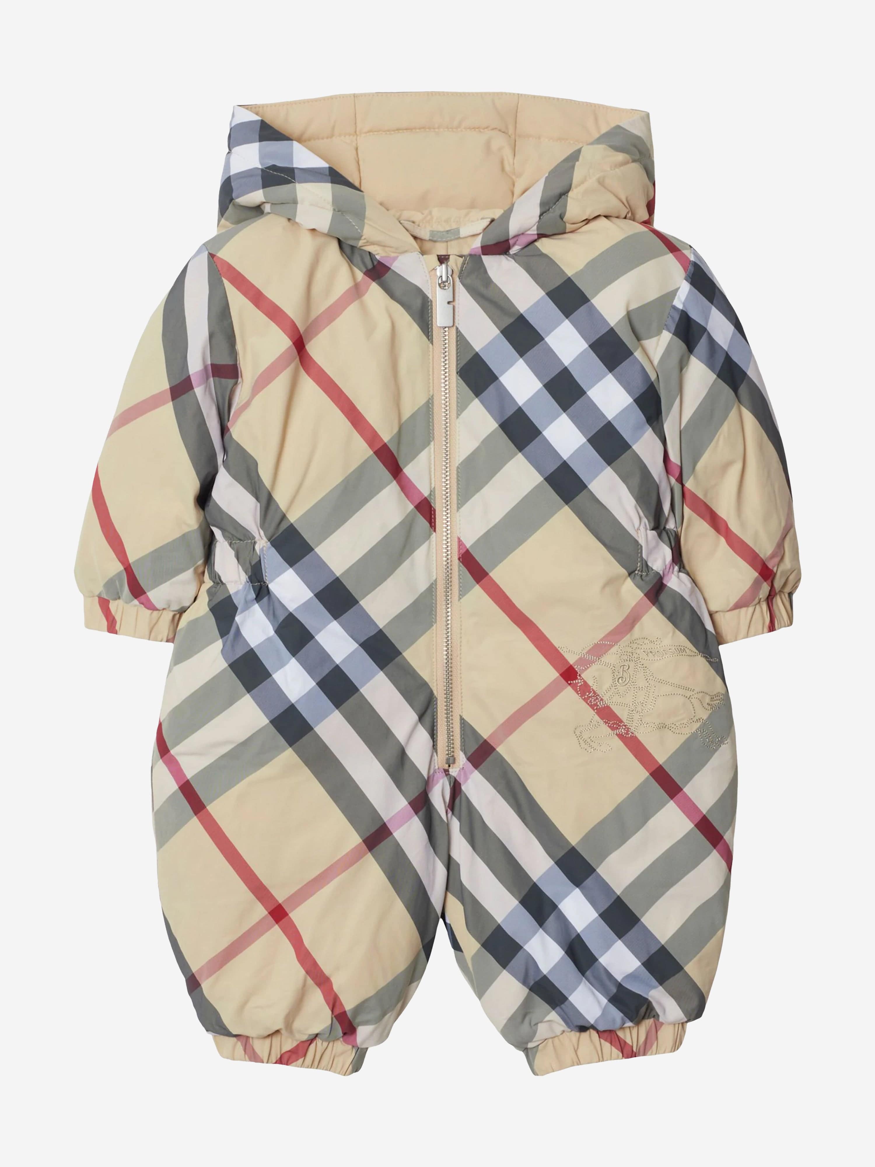 Burberry Baby Robson Check Snowsuit in Beige | Childsplay Clothing