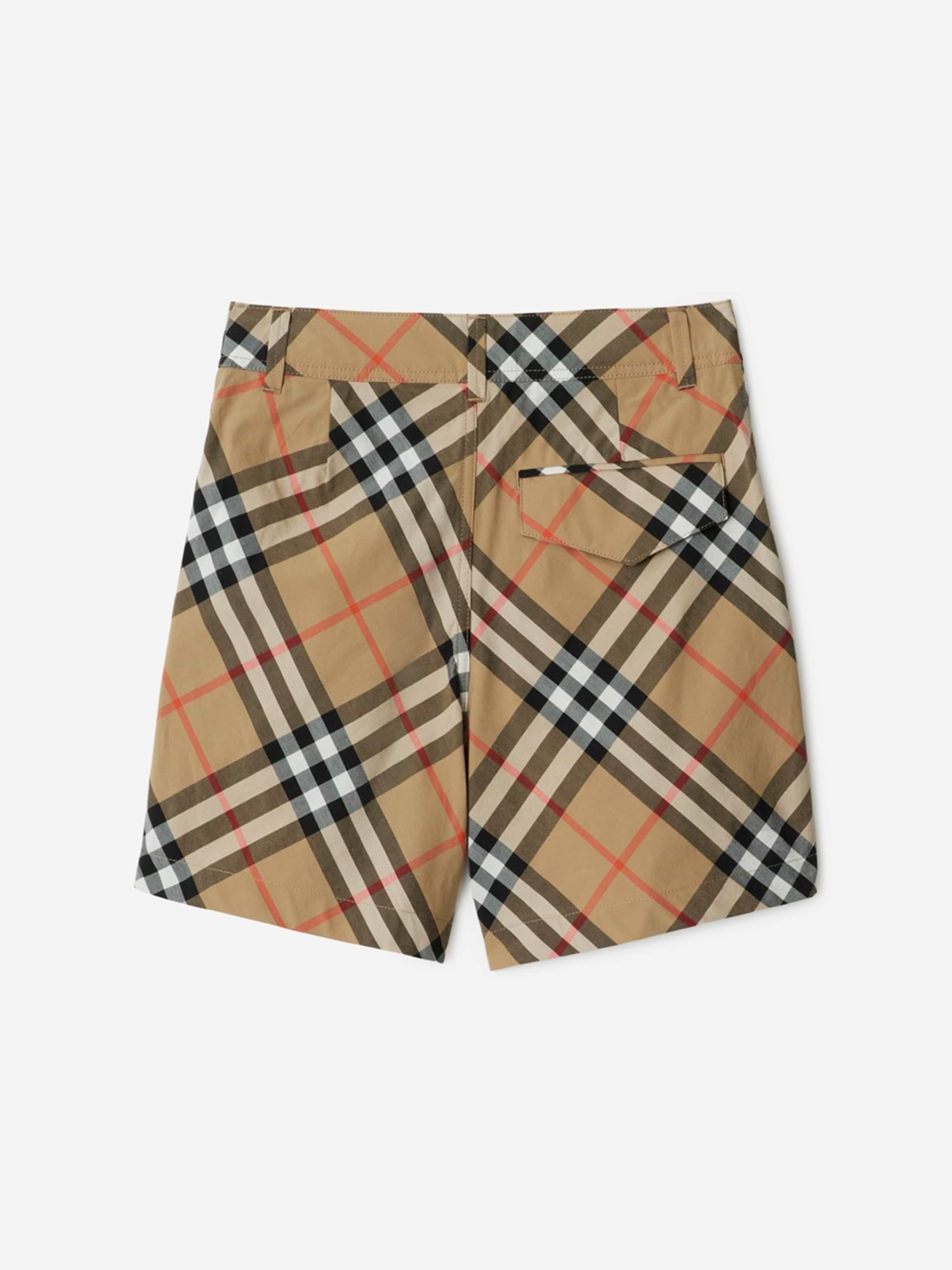 Burberry Boys Oscar Check Shorts in Beige | Childsplay Clothing