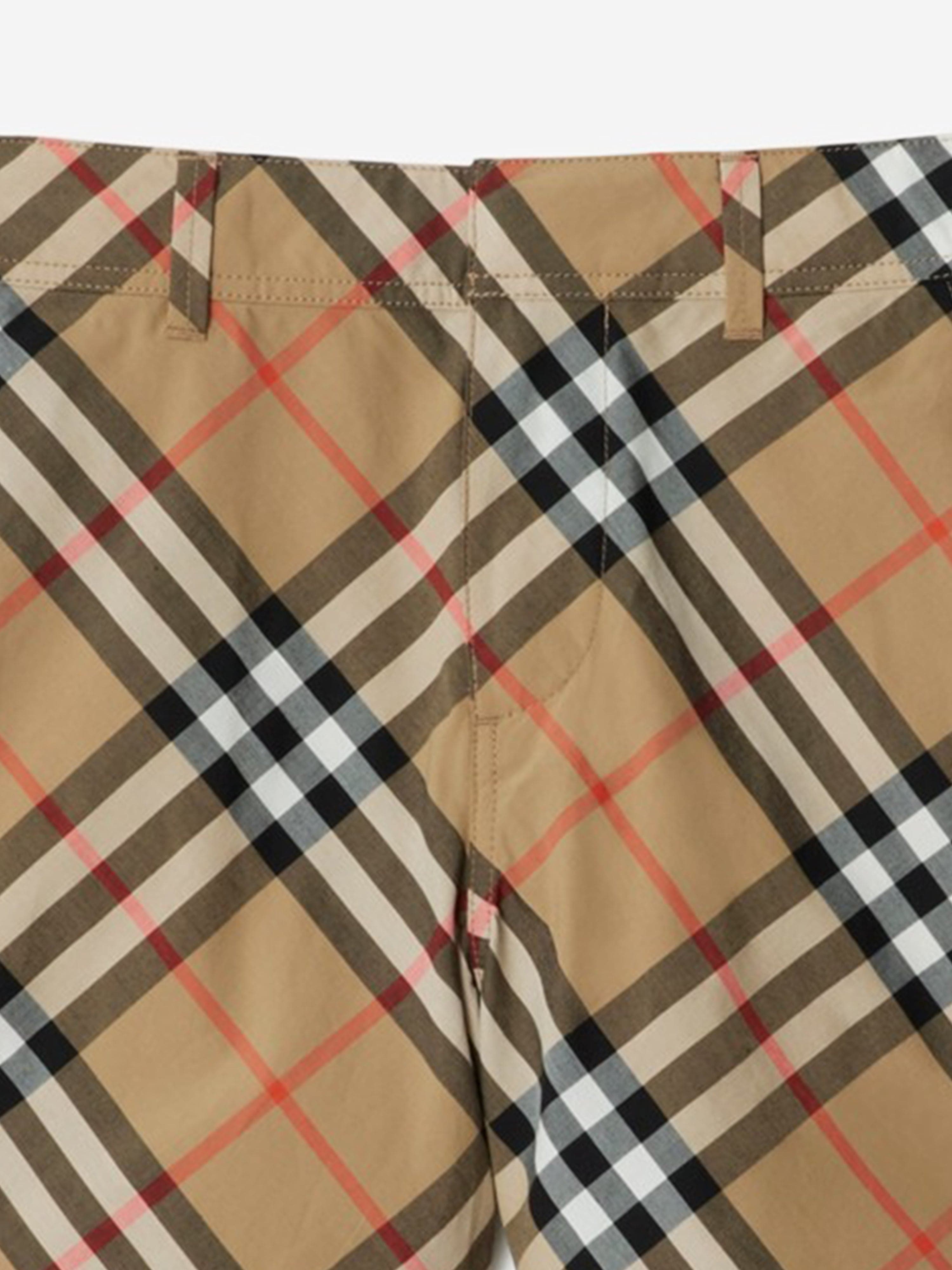 Burberry Boys Oscar Check Shorts in Beige | Childsplay Clothing