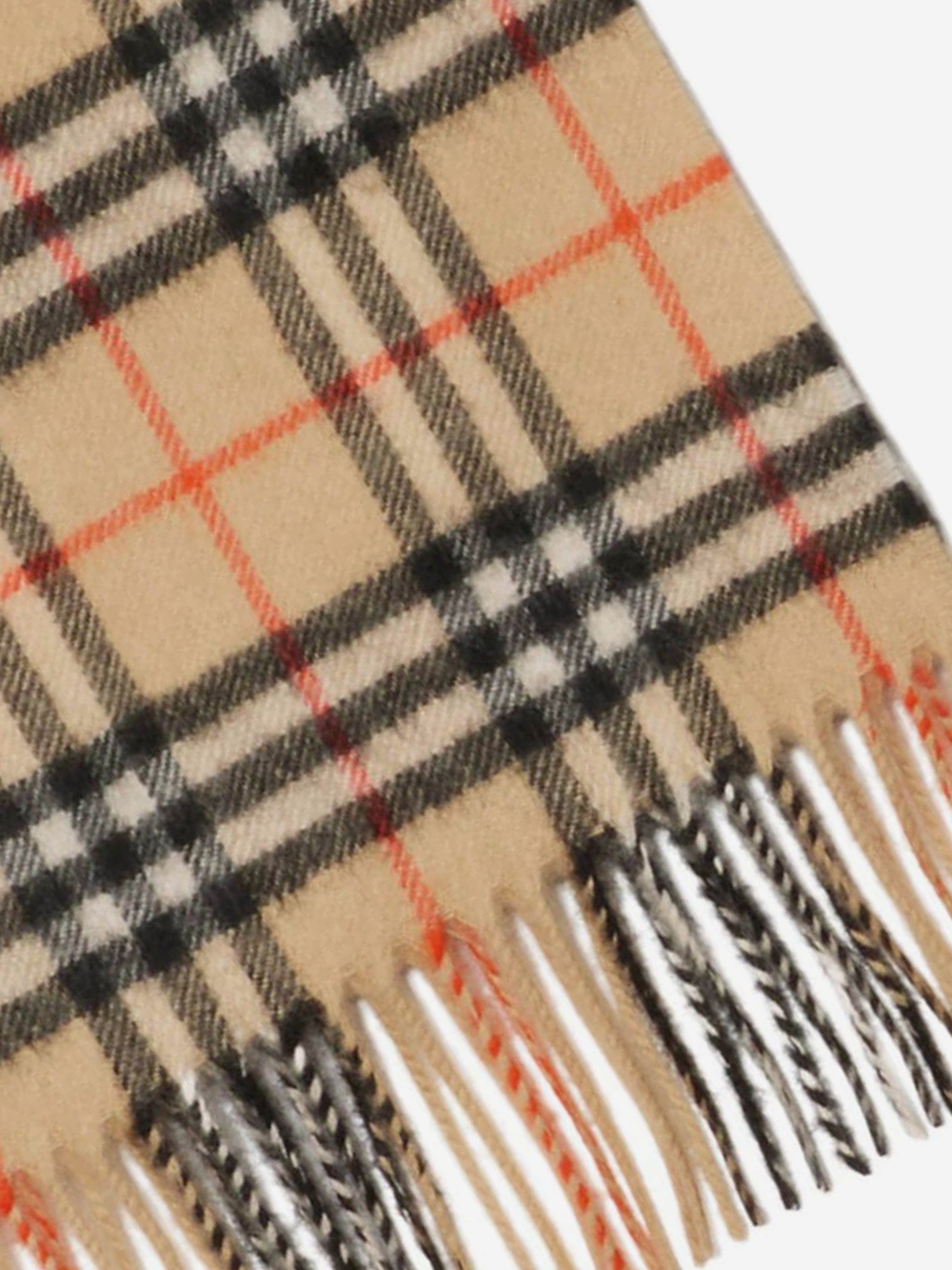 Burberry Kids Burberry Kids Check Cashmere Scarf in Beige