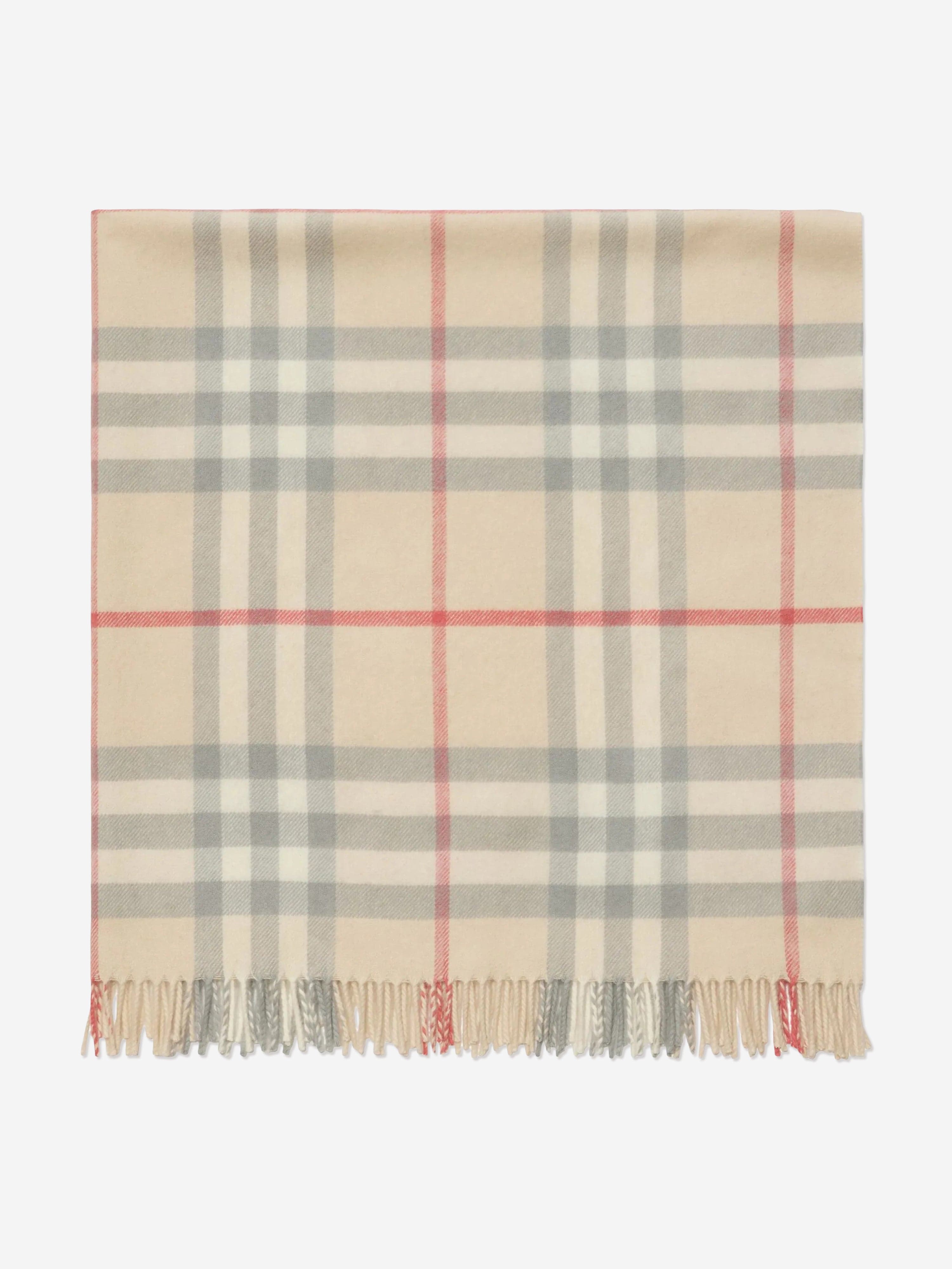 Burberry Baby Check Wool Blanket in Beige (90 x 90cm)