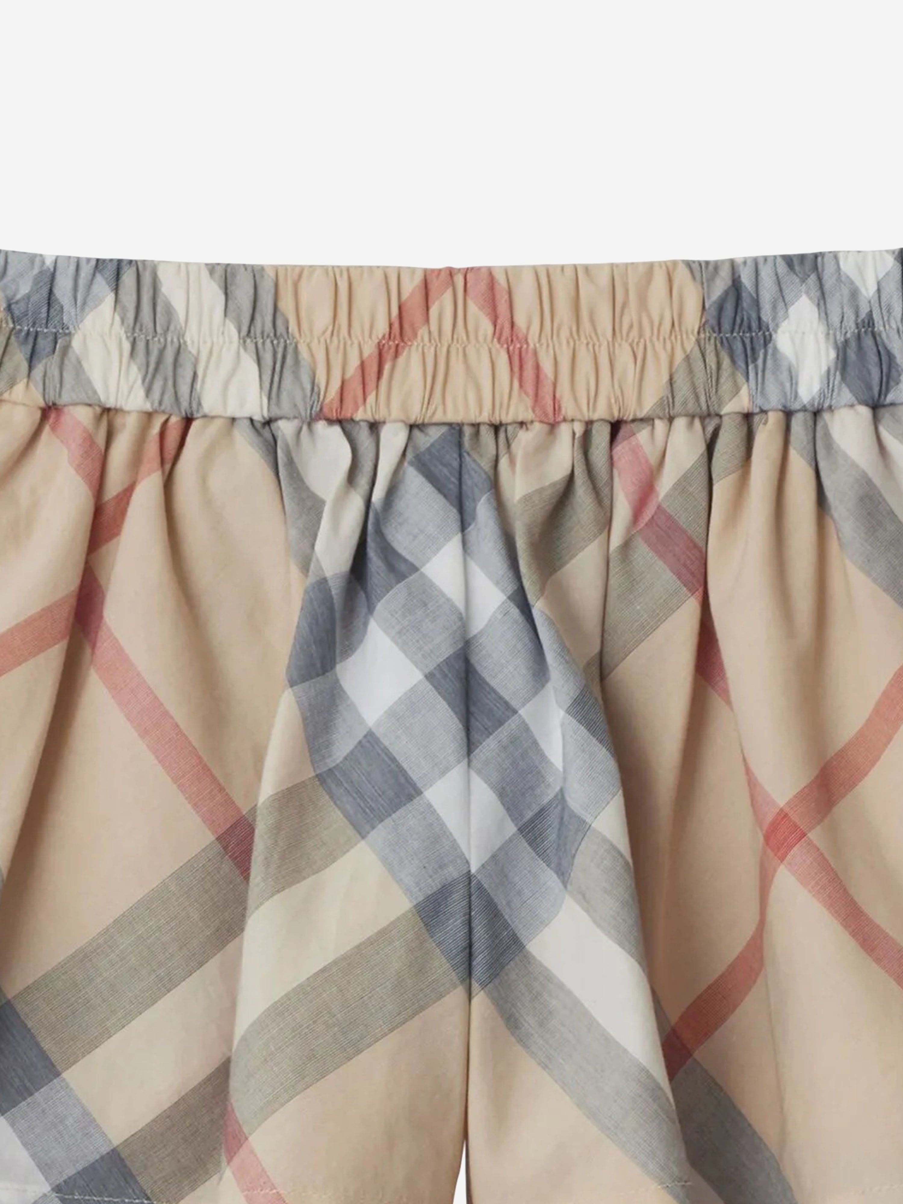 Burberry Baby Girls Marcy Check Shorts in Beige | Childsplay Clothing