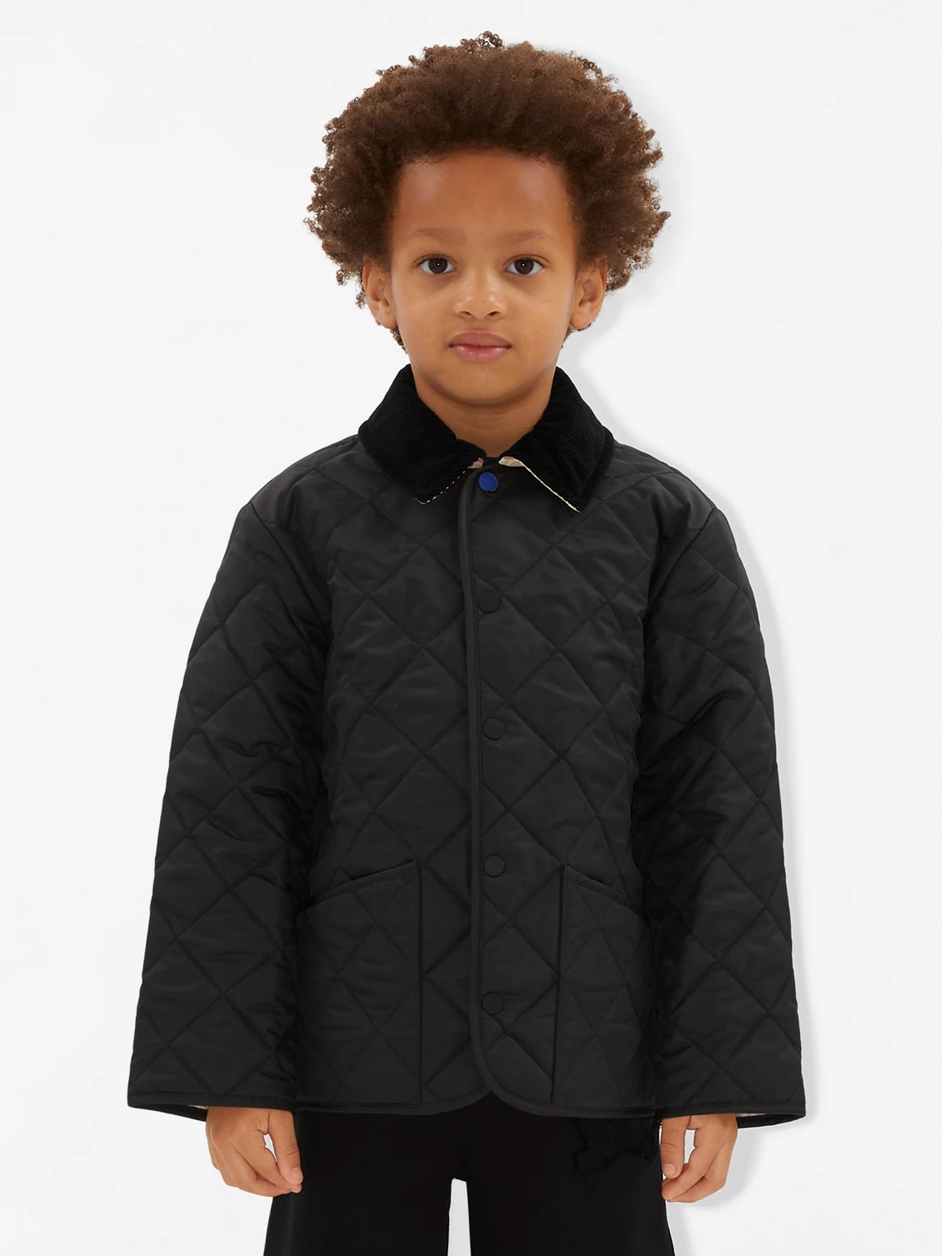 Burberry Kids Burberry Boys Indy Quilted Jacket in Black