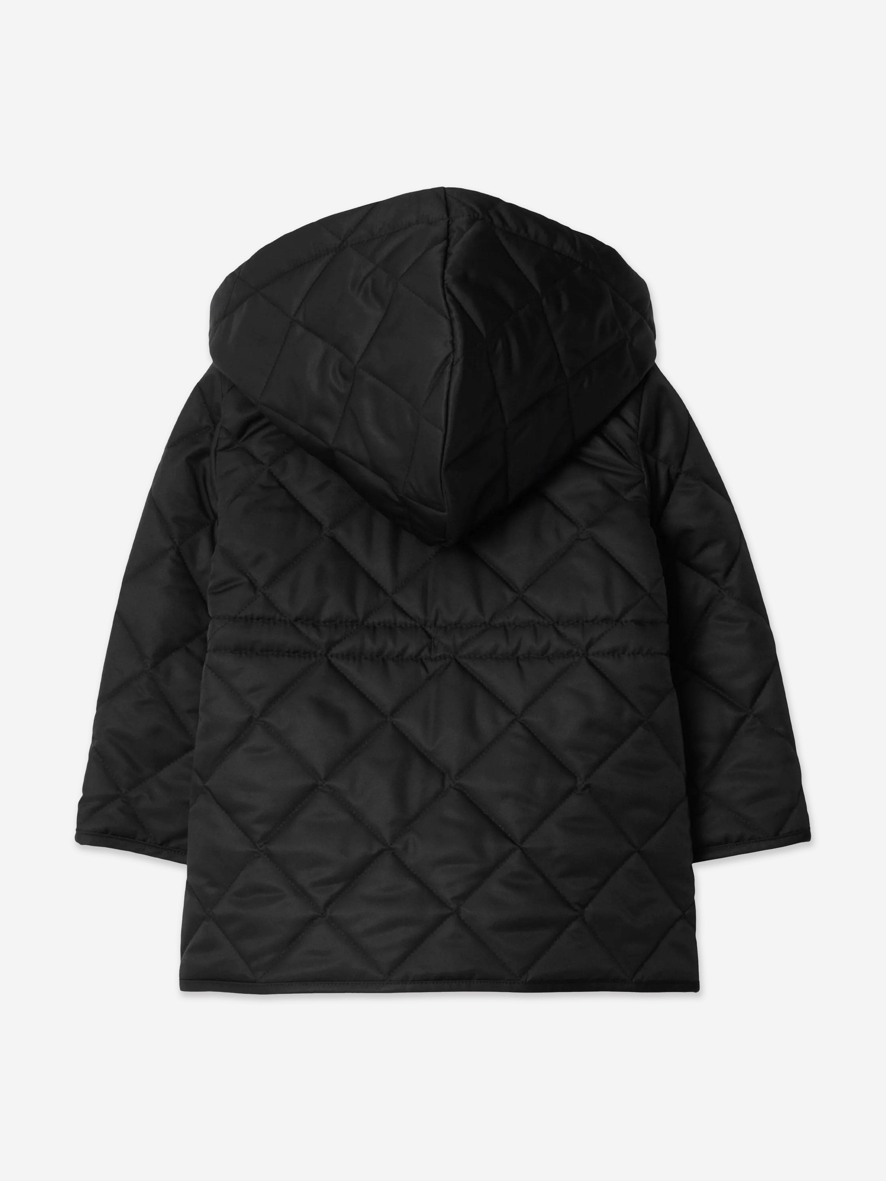 Burberry Baby Boys Mini Rowan Quilted Jacket in Black | Childsplay