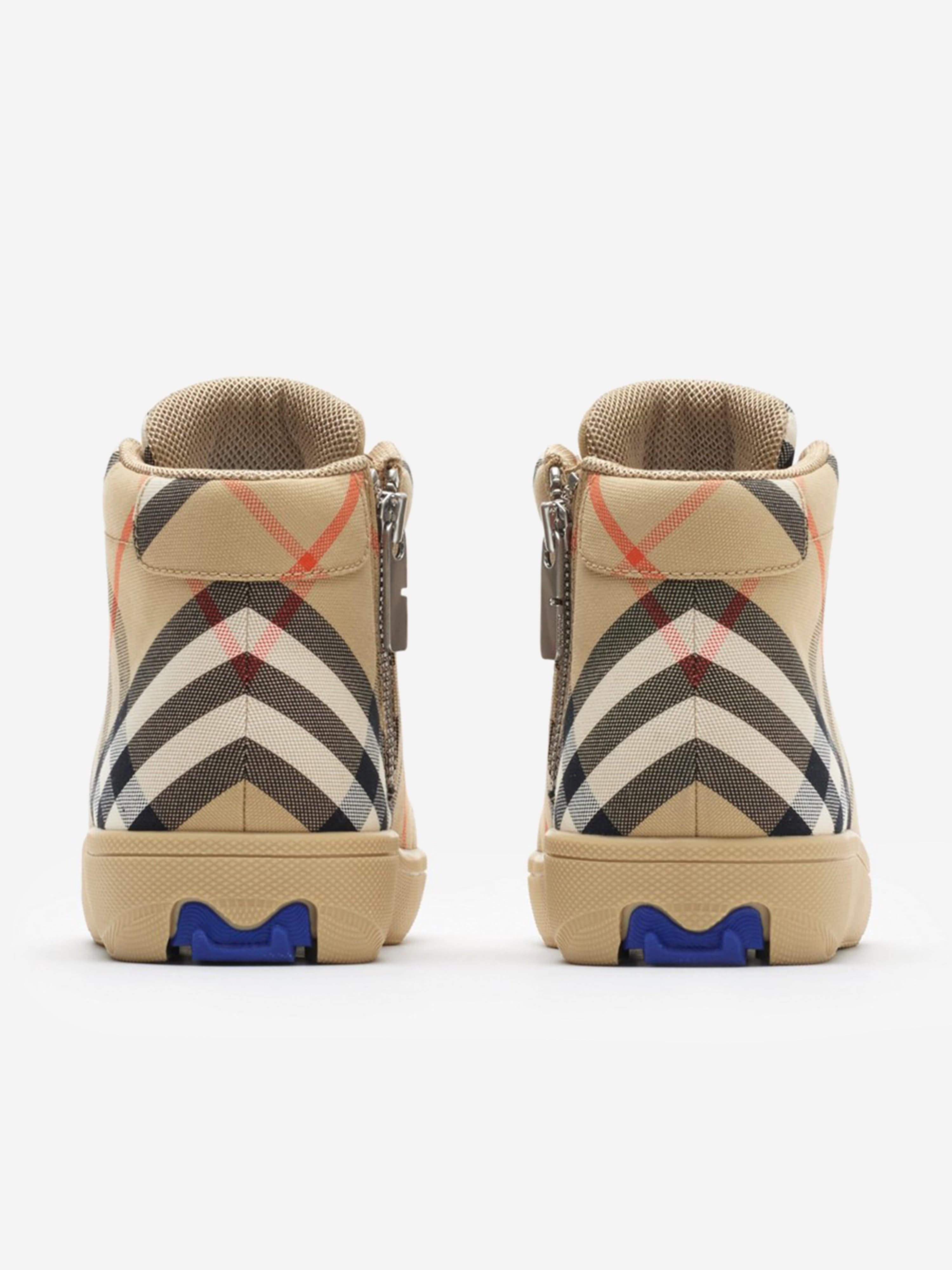Burberry Kids Burberry Kids Cambridge Check High Top Trainers in