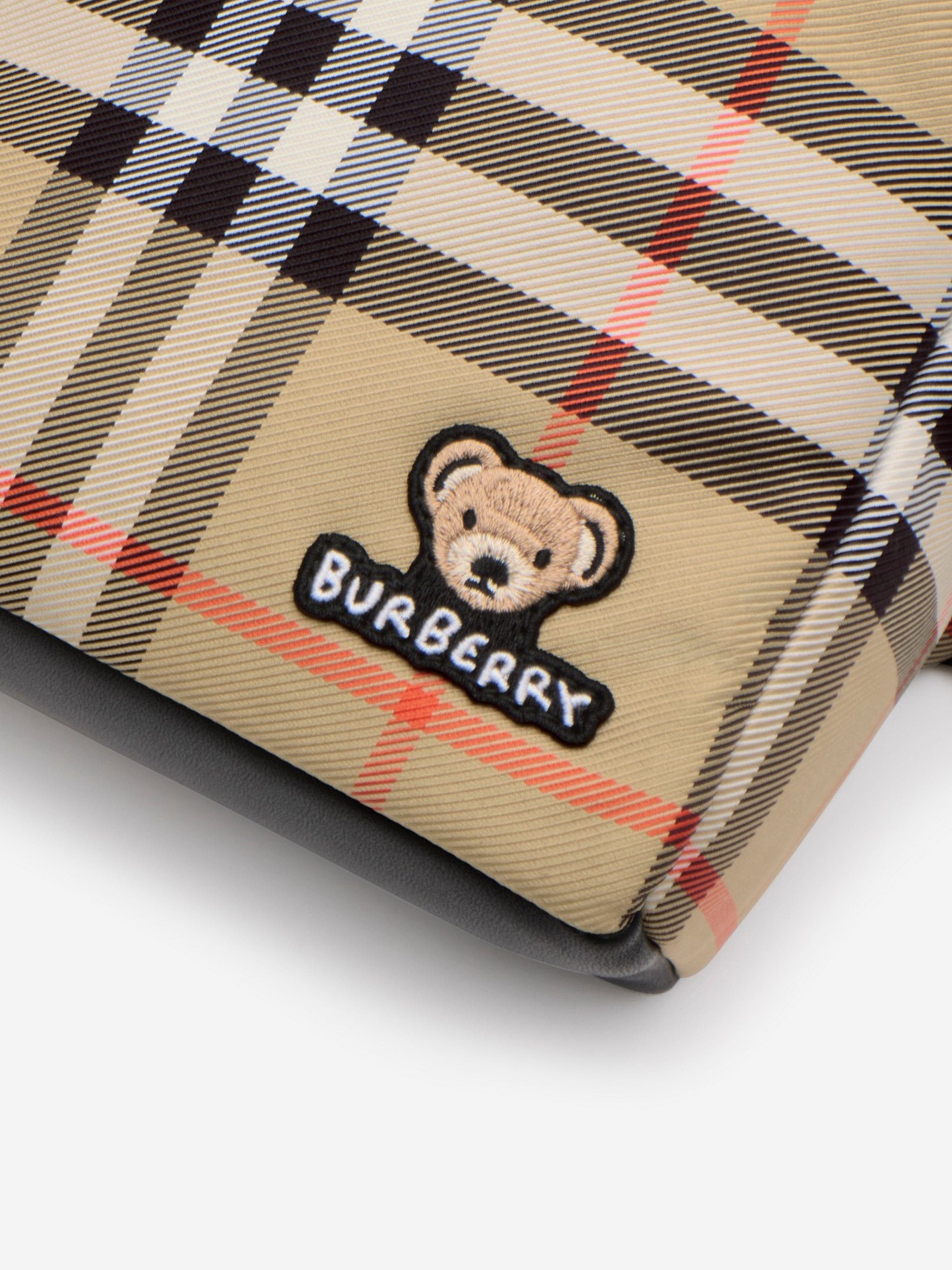 Burberry Kids Huey Check Backpack in Beige 27cm | Childsplay Clothing