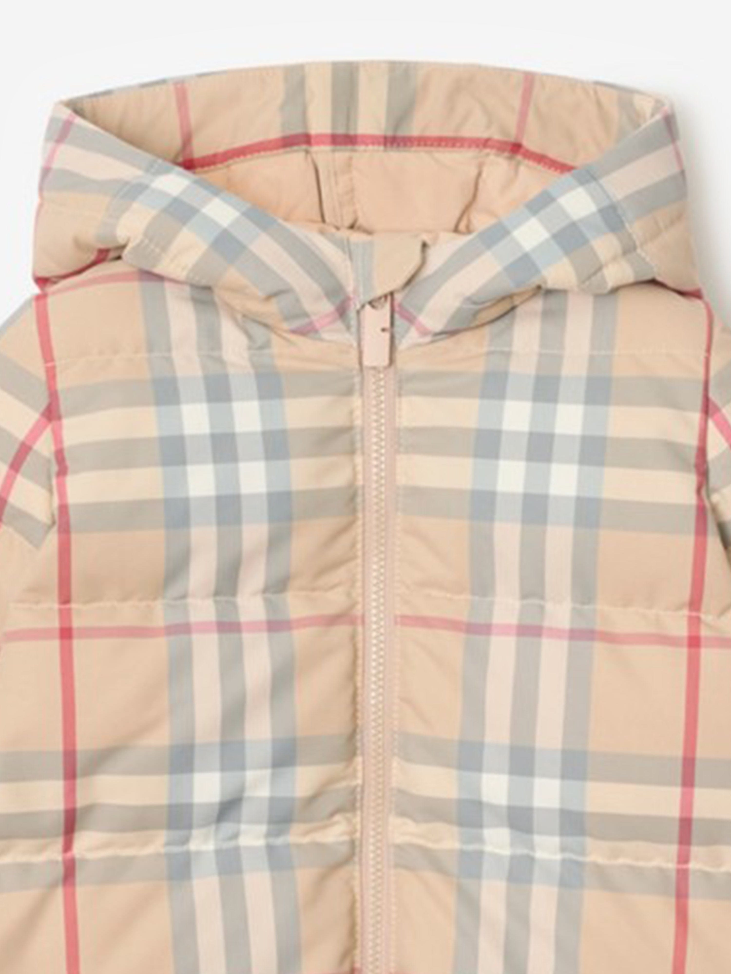 Burberry Baby Pale Check Snowsuit in Beige | Childsplay Clothing