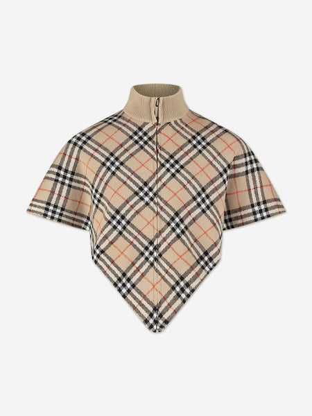 BURBERRY CHILDREN ノーカラージャケット ペプラム 160cm Burberry Check fleece hoodie in multicoloured - Burberry Kids