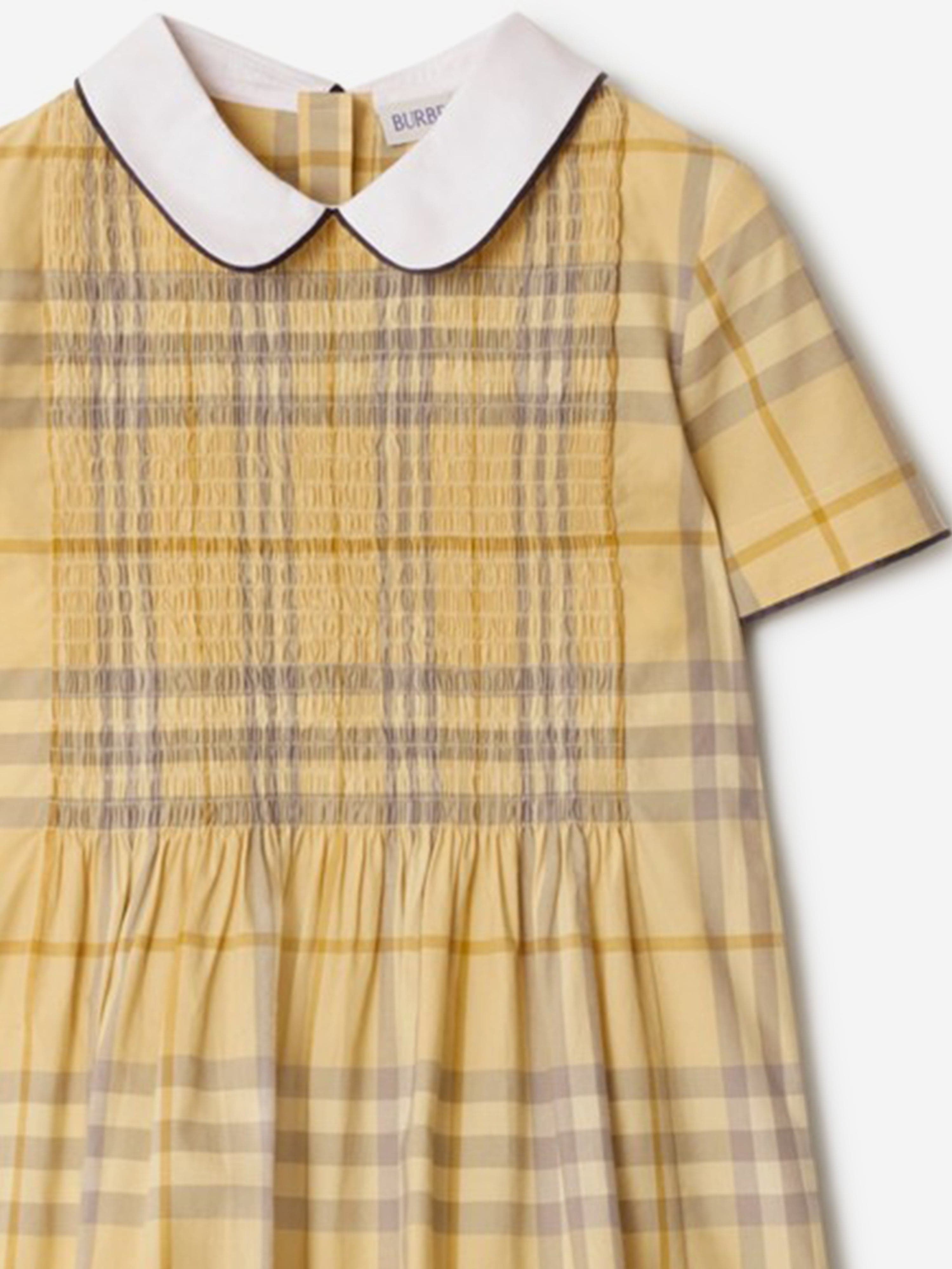 Burberry Childrens Check Cotton Dress , Size: 4Y