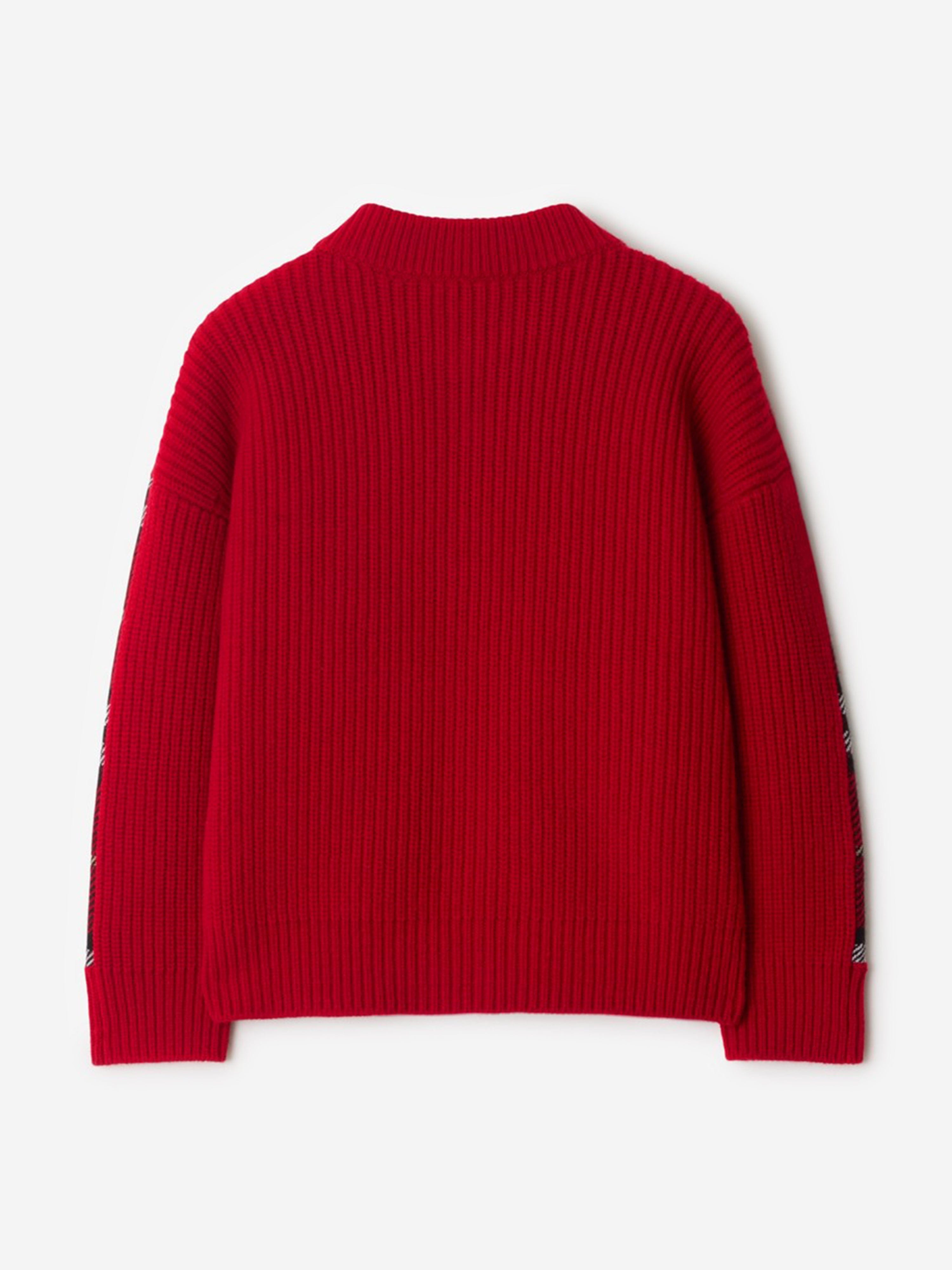 Burberry Boys Duncan Check Knitted Top in Red | Childsplay Clothing