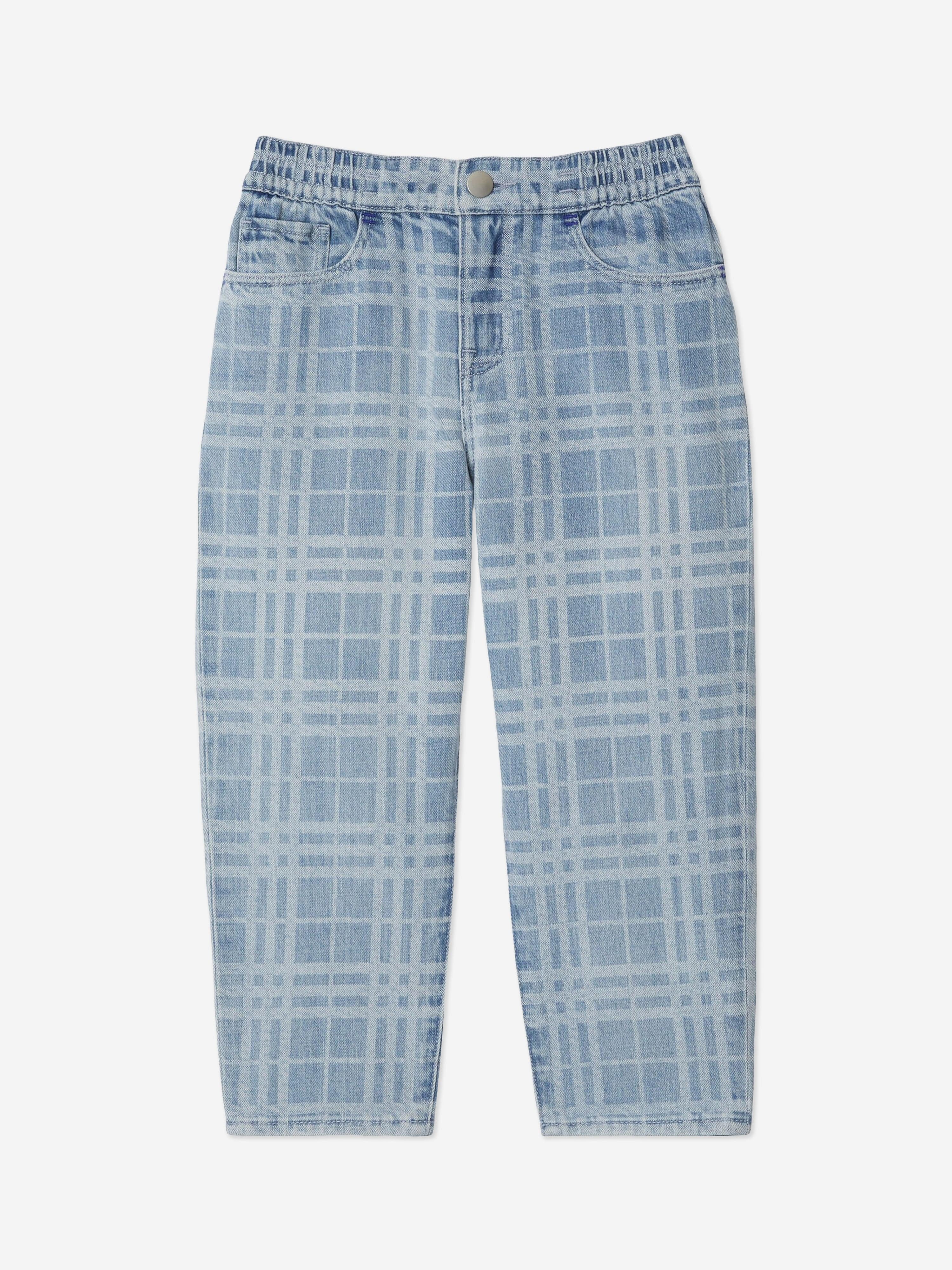 Burberry Kids Burberry Boys Check Carven Trousers in Blue