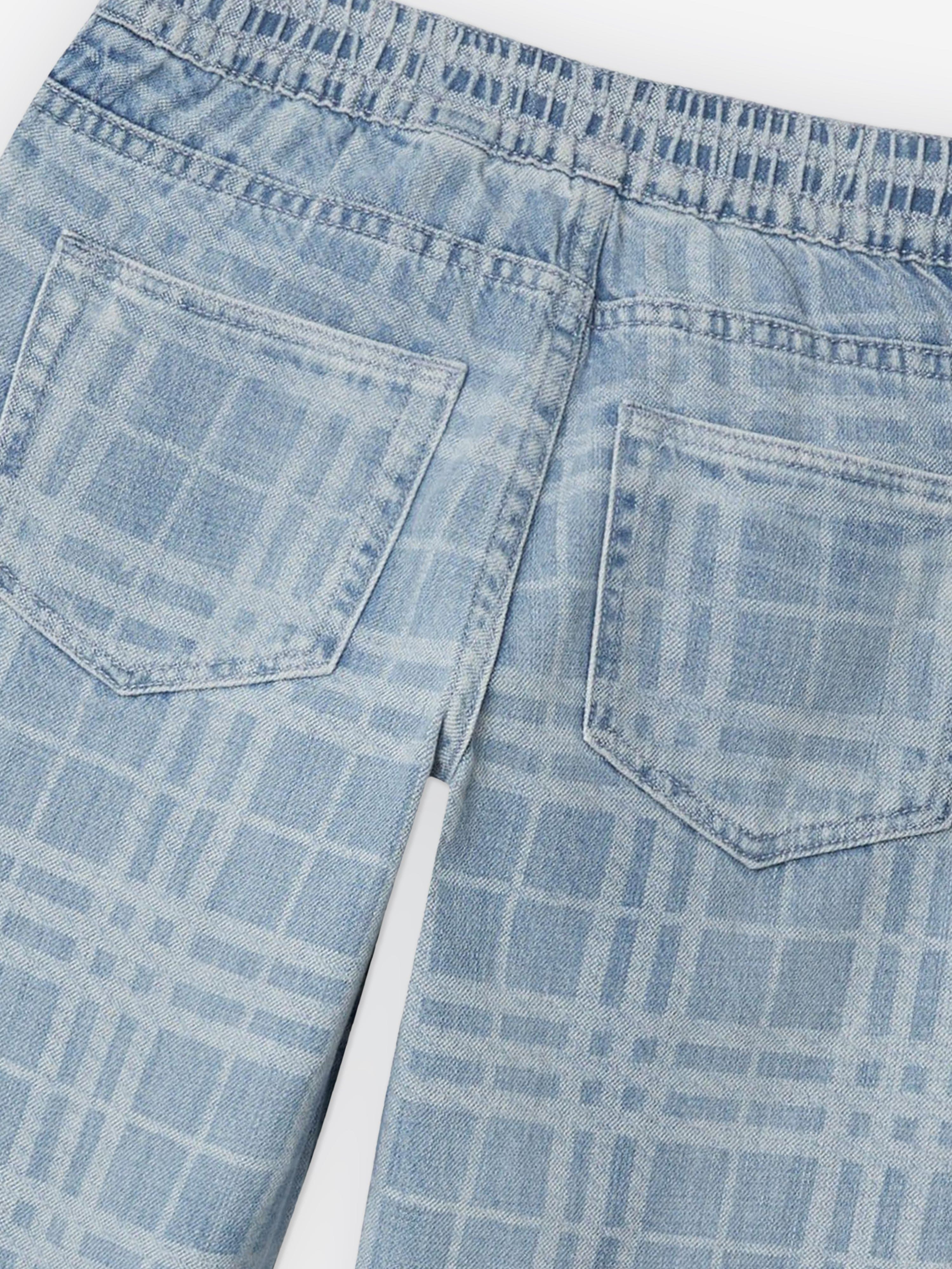 Burberry Boys Check Carven Trousers in Blue | Childsplay Clothing