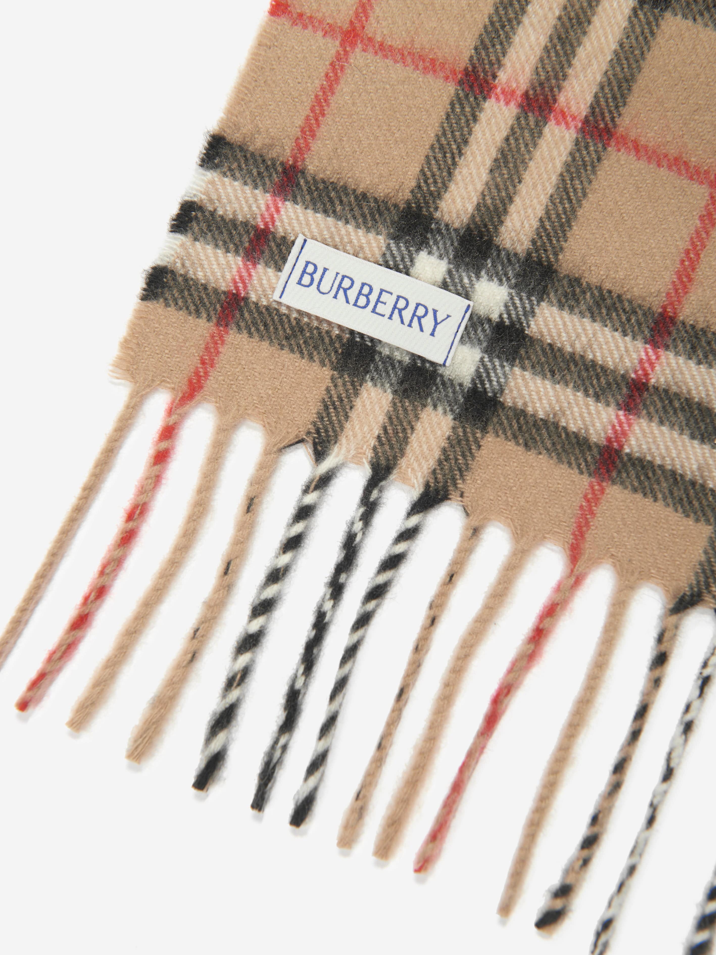 Burberry Kids Vintage Check Cashmere Scarf in Beige (127cm