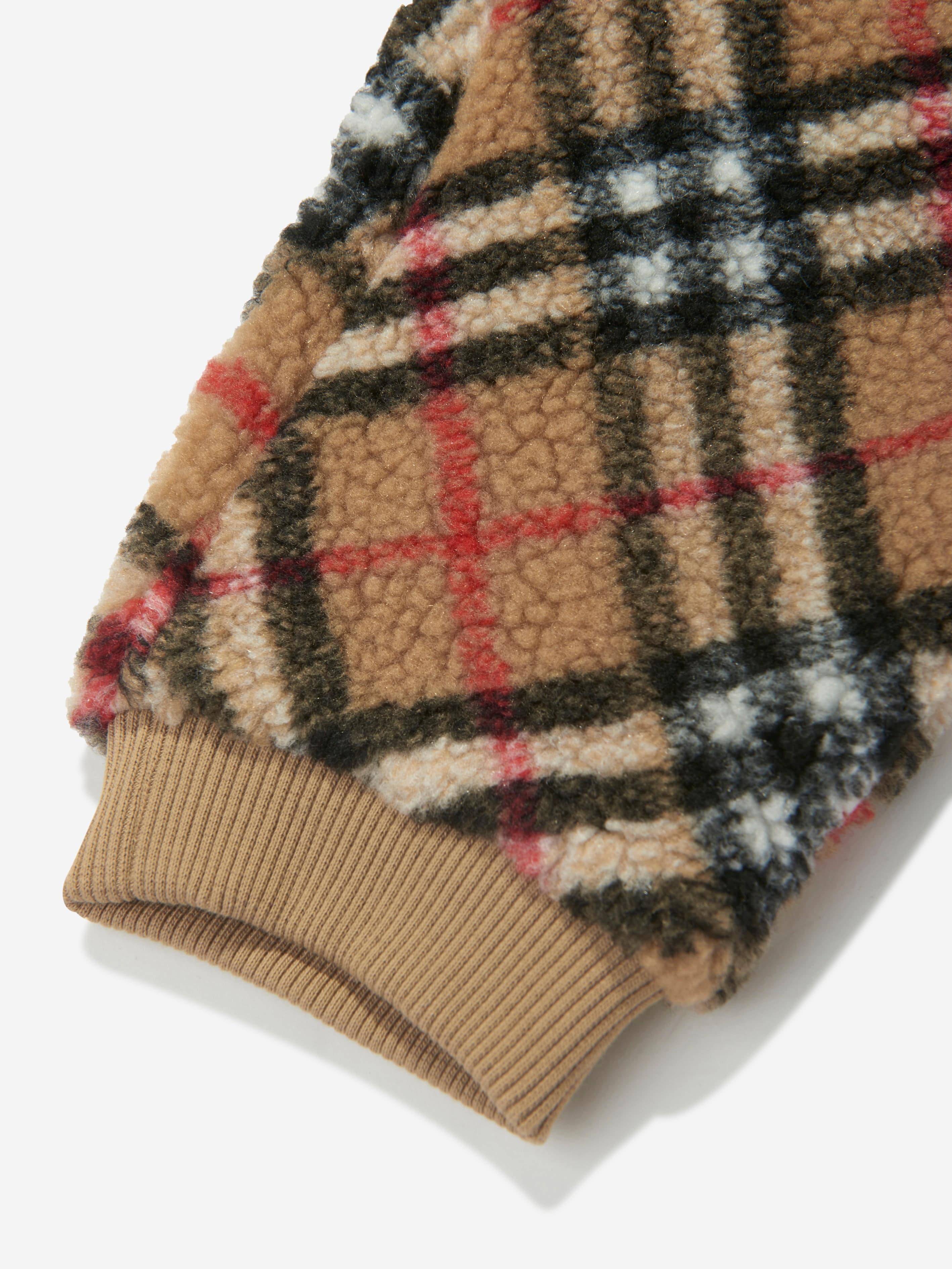 Burberry Kids Archive Check Fleece Joggers in Beige | Childsplay