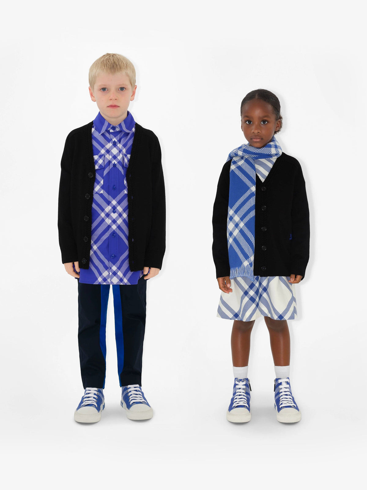 Burberry Boys Wool Knit Graham Cardigan in Black | Childsplay Clothing