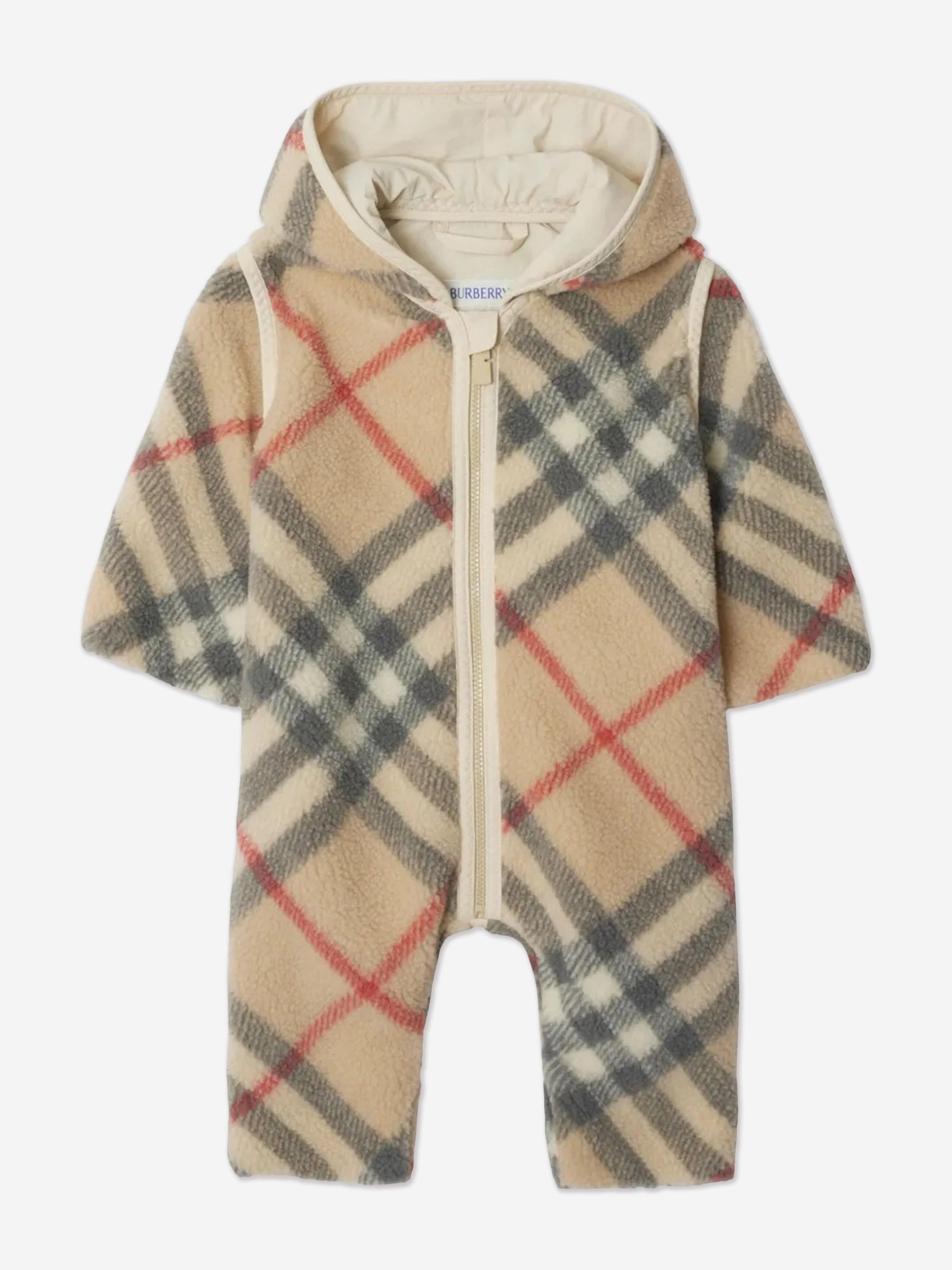 Burberry Baby Check Sandy Romper In Beige | Childsplay Clothing