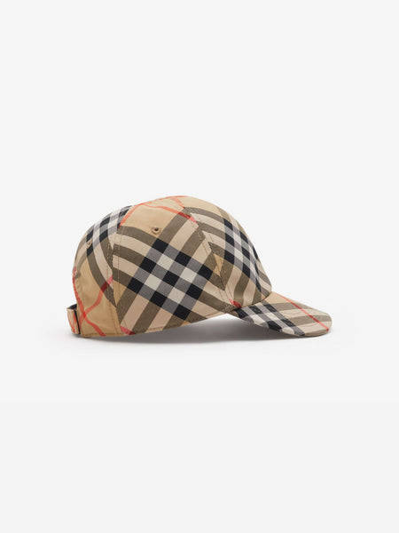 Burberry Kids Check Baseball Cap in Beige | Childsplay Clothing