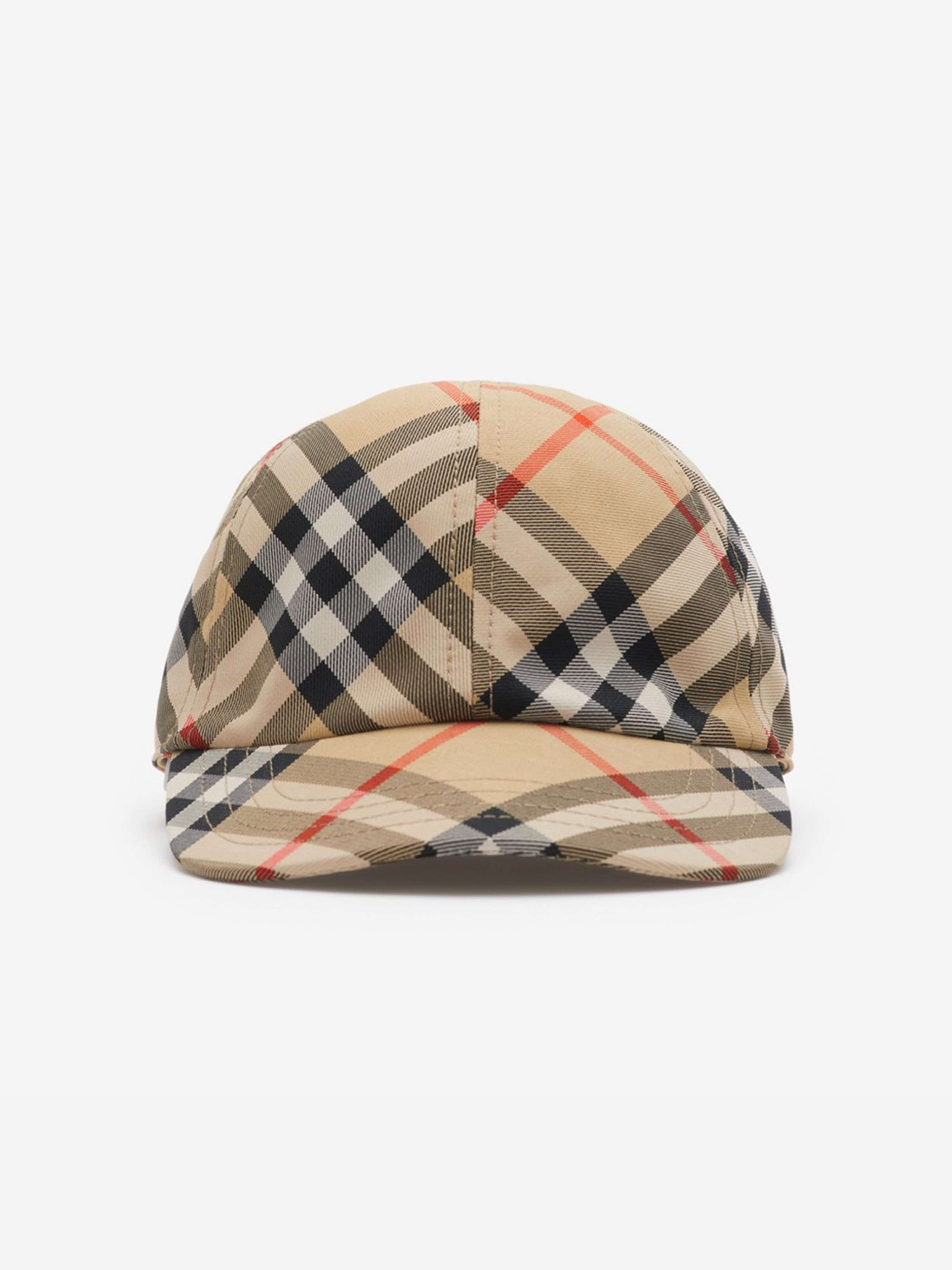 Burberry Kids Check Baseball Cap in Beige | Childsplay Clothing
