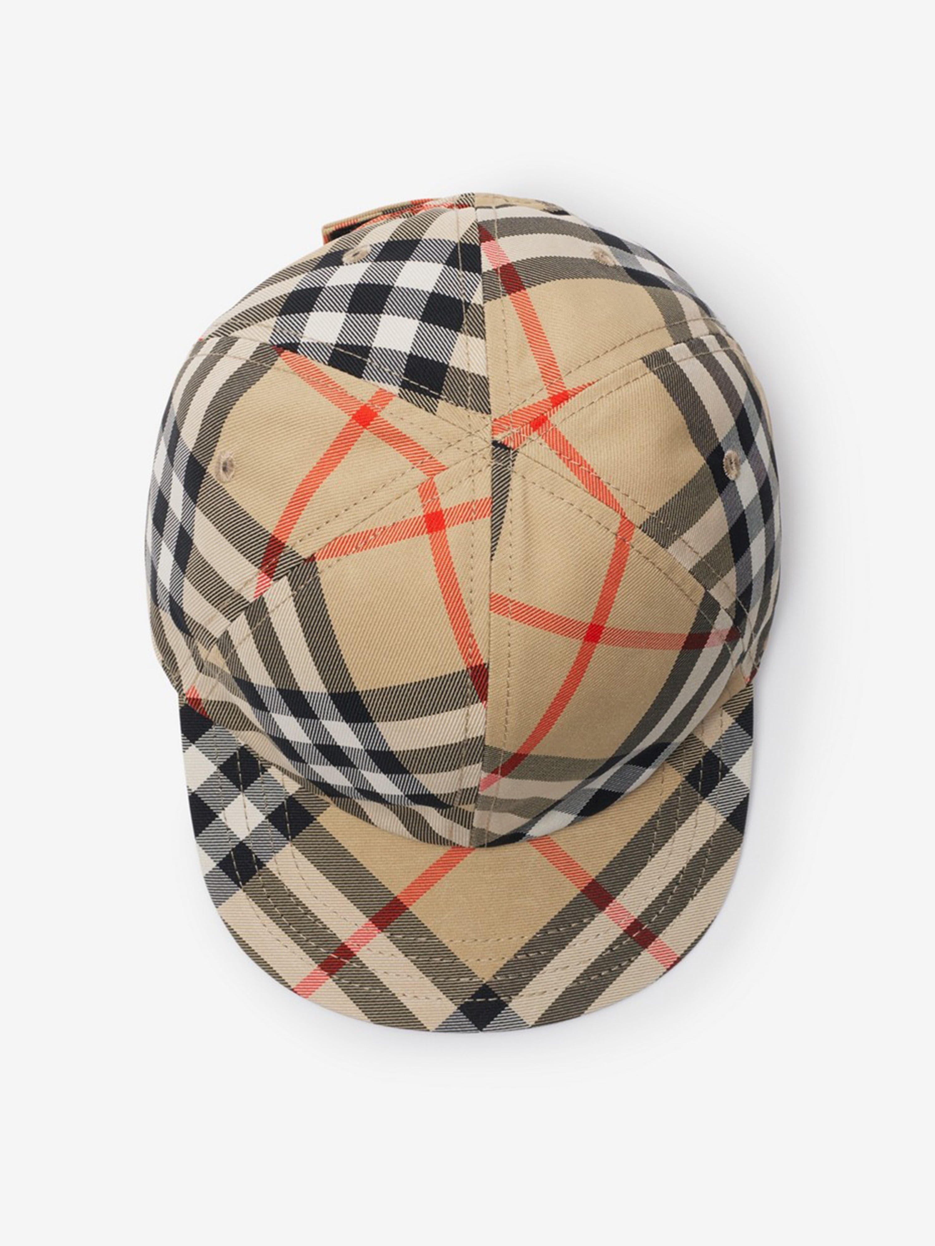 Burberry Kids Check Baseball Cap in Beige | Childsplay Clothing