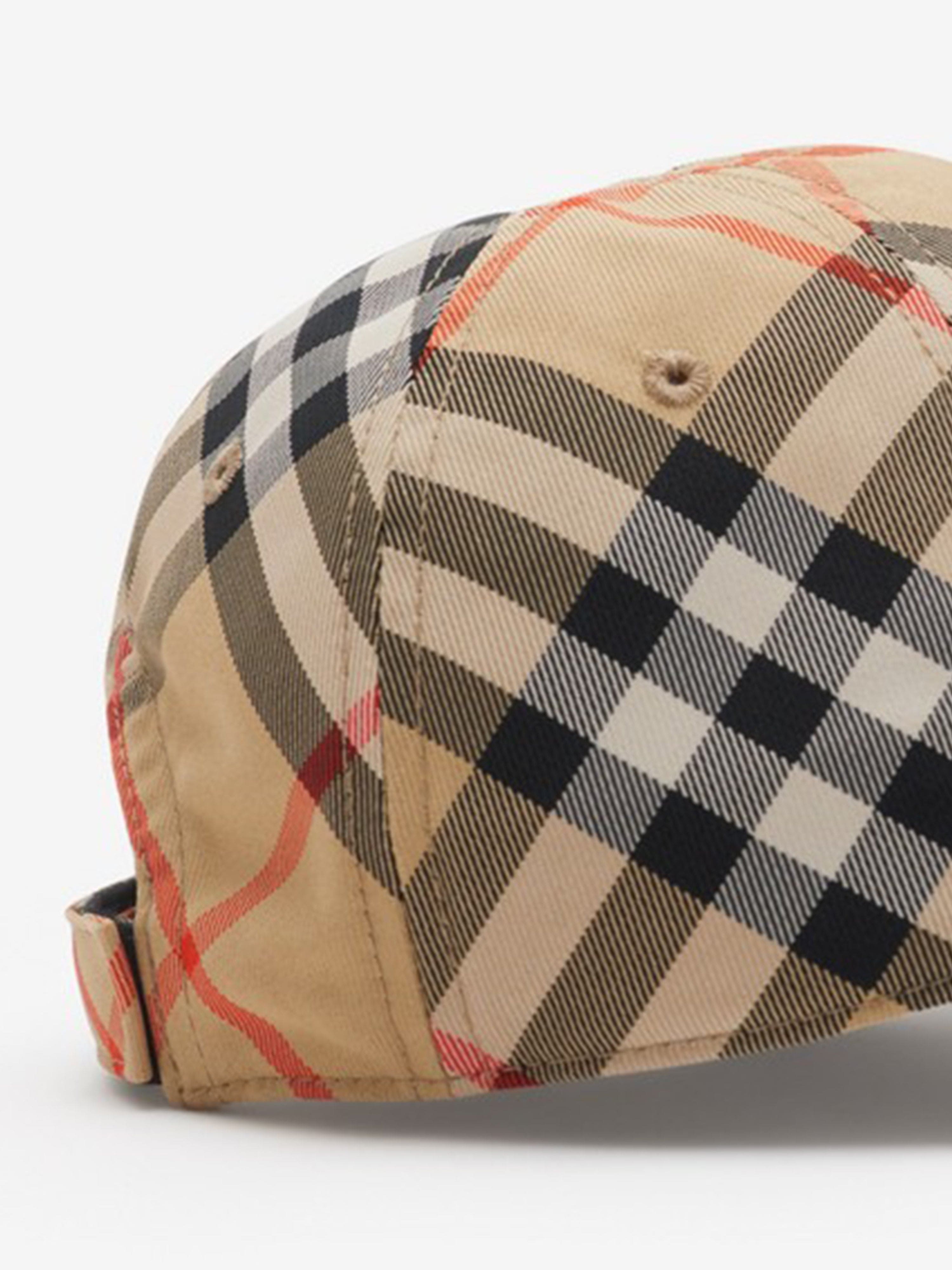 Burberry Kids Check Baseball Cap in Beige | Childsplay Clothing