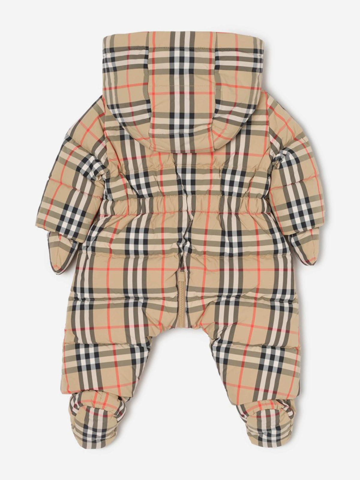 Burberry Baby Harper Check Down Padded Snowsuit in Beige 