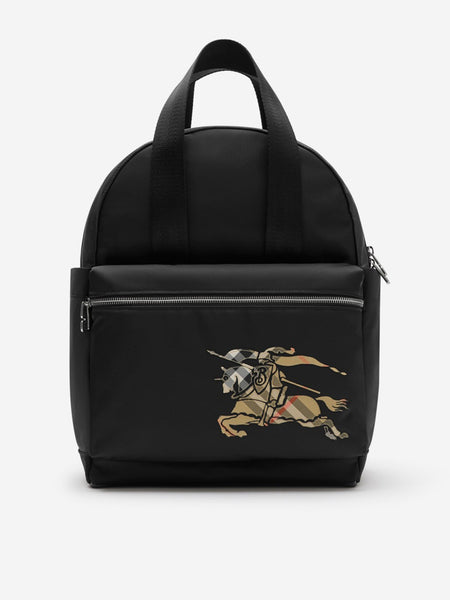ヴィンテージ　希少　刻印　エンブレム　BURBERRY　キッズ　ベビー　リュック Burberry Baby EKD Check Logo Changing Backpack in Black (40cm
