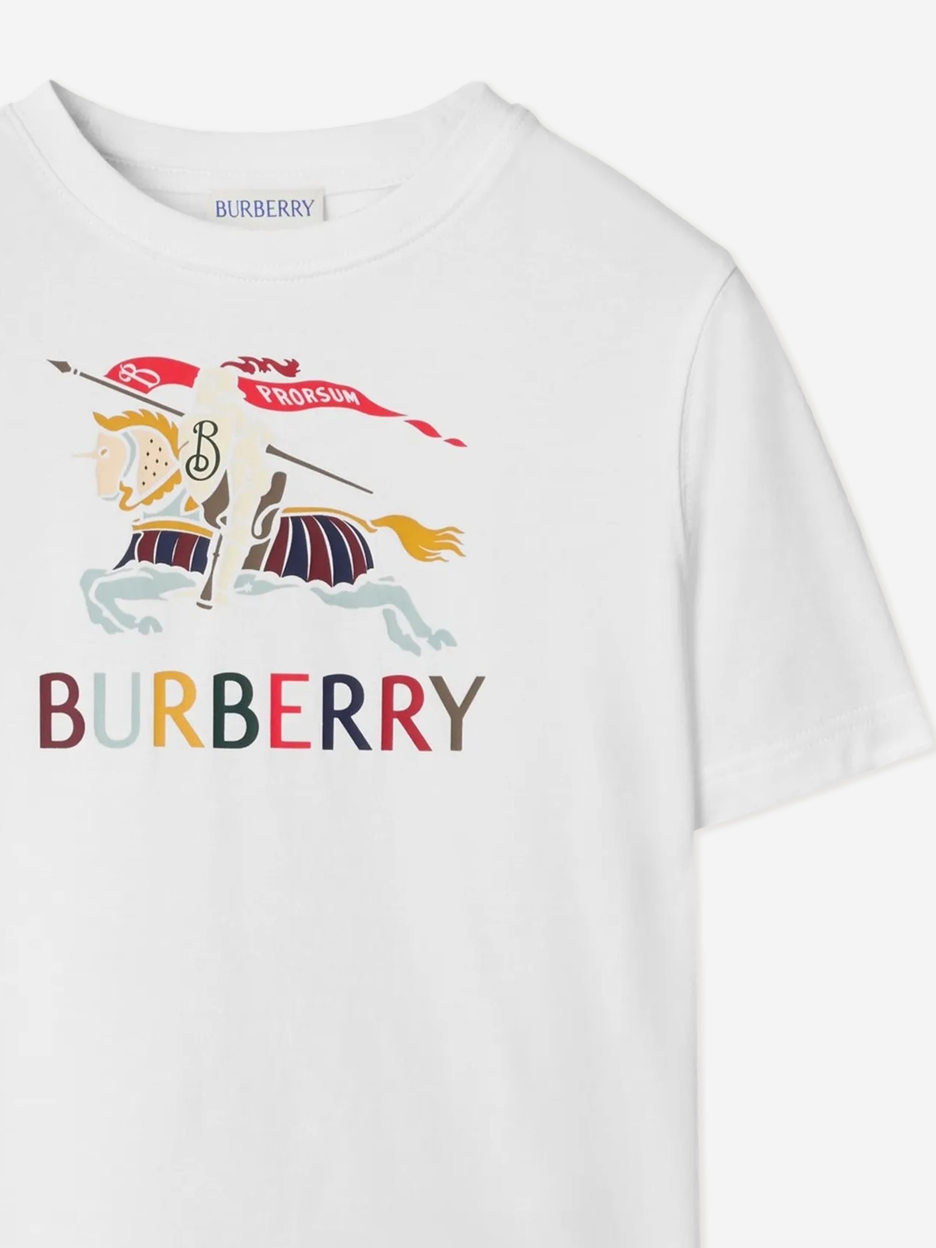 Burberry Boys Cedar Colourful EKD T-Shirt in White | Childsplay