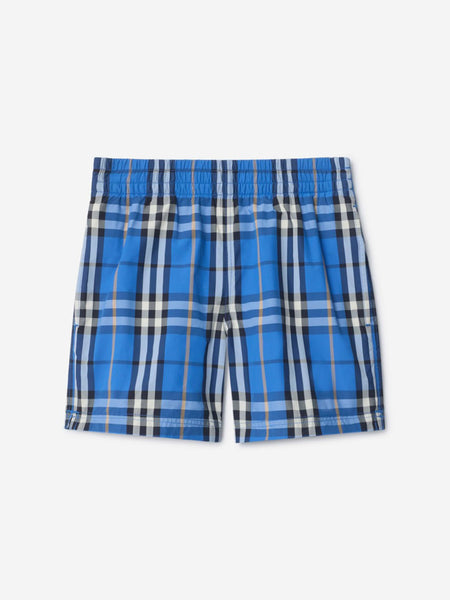 Burberry Boys Atticus Check Swim Shorts in Blue | Childsplay Clothing