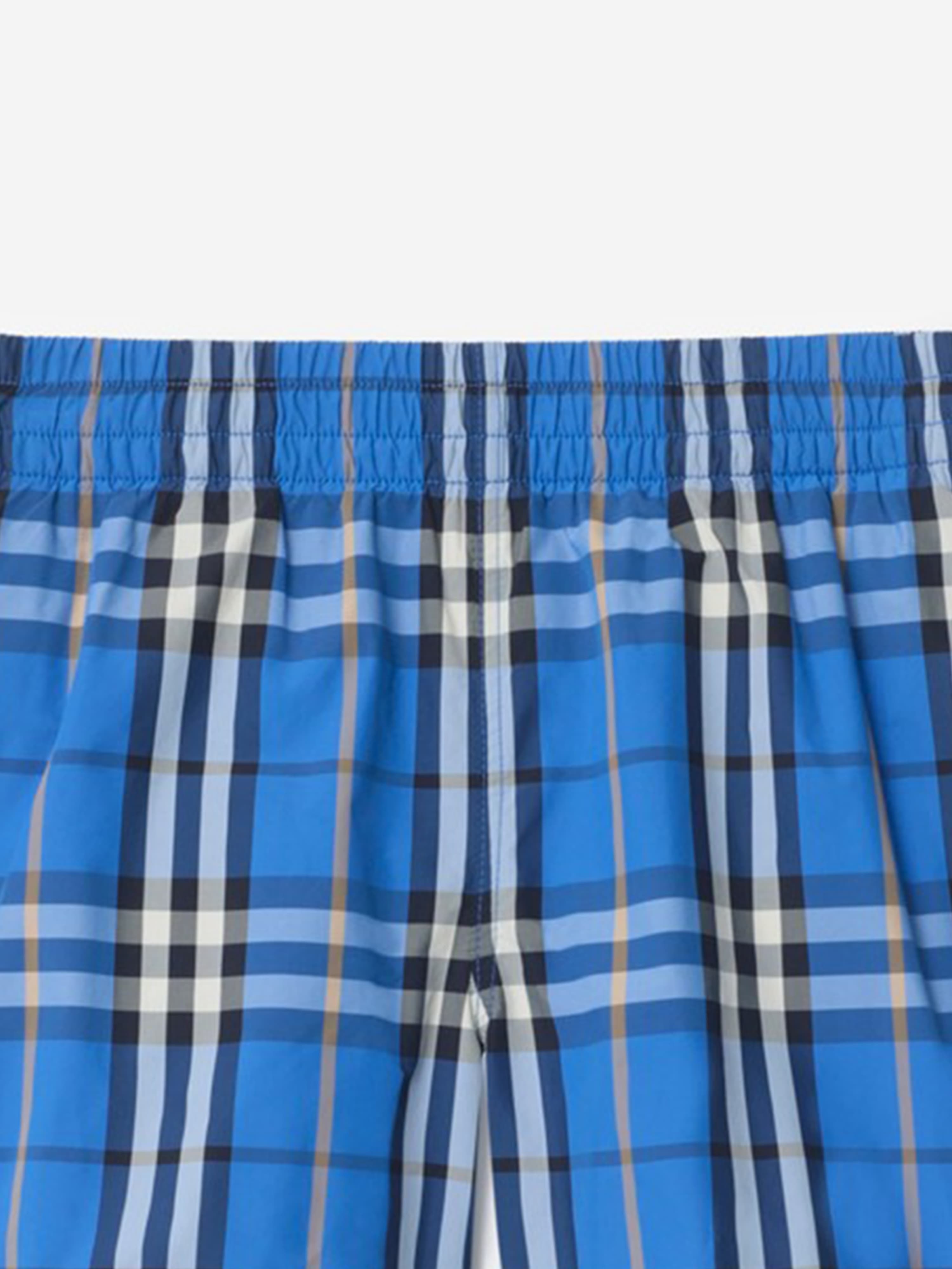 Burberry Boys Atticus Check Swim Shorts in Blue | Childsplay Clothing