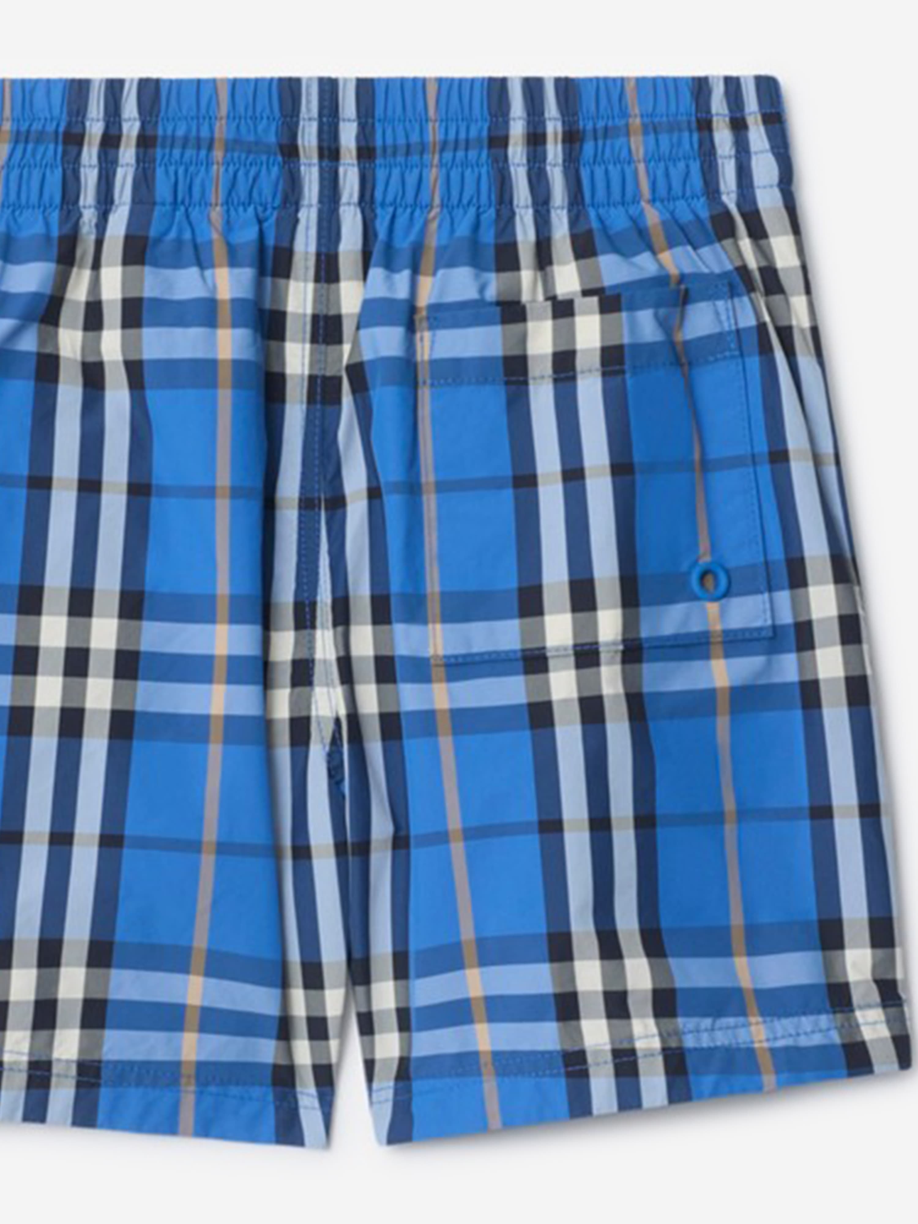 Burberry Boys Atticus Check Swim Shorts in Blue | Childsplay Clothing