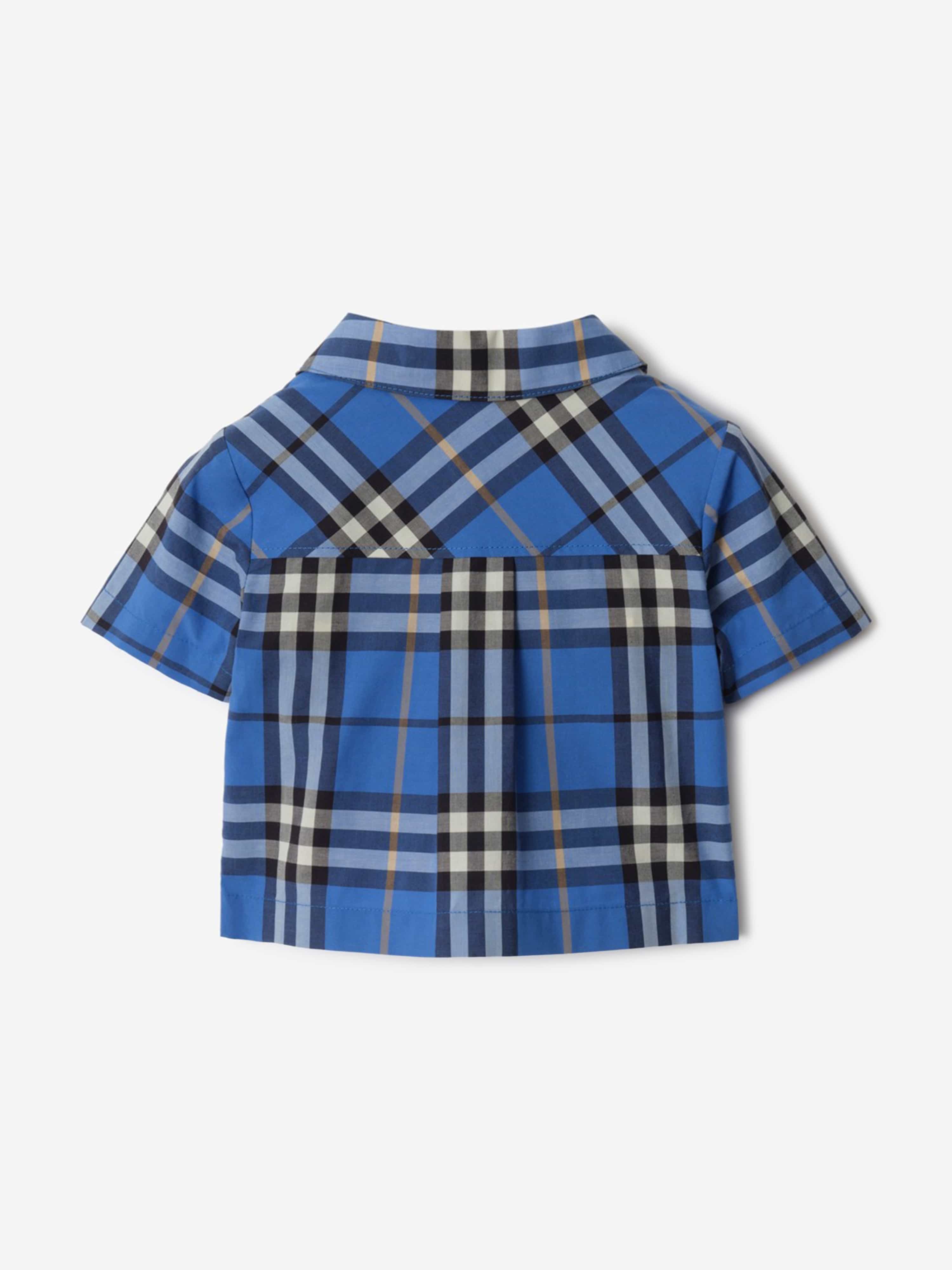 Burberry Baby Boys Carey Check Short Set in Blue | Childsplay Clothing