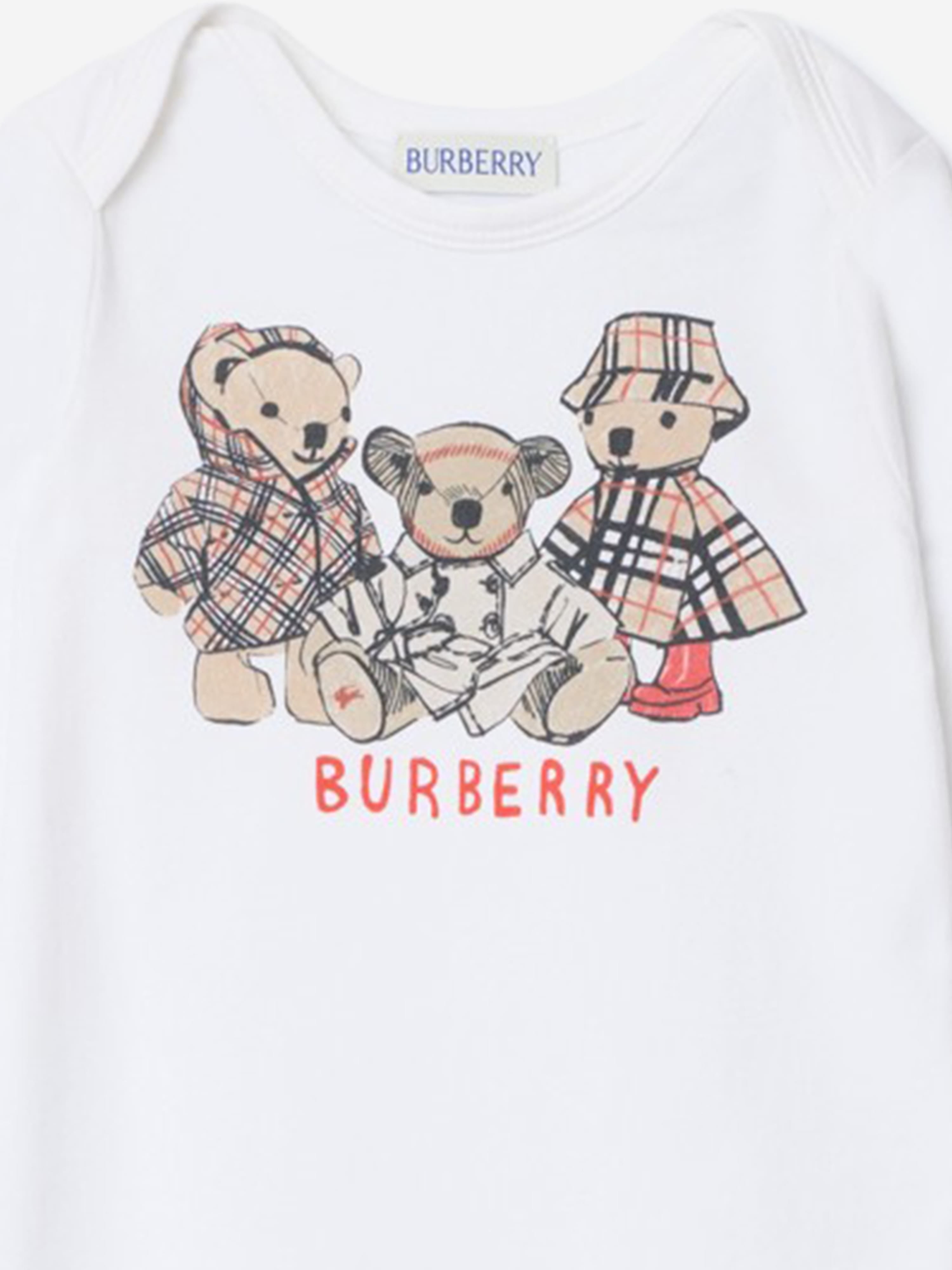 Burberry Baby Thomas Bear and Friends Romper in White | Childsplay