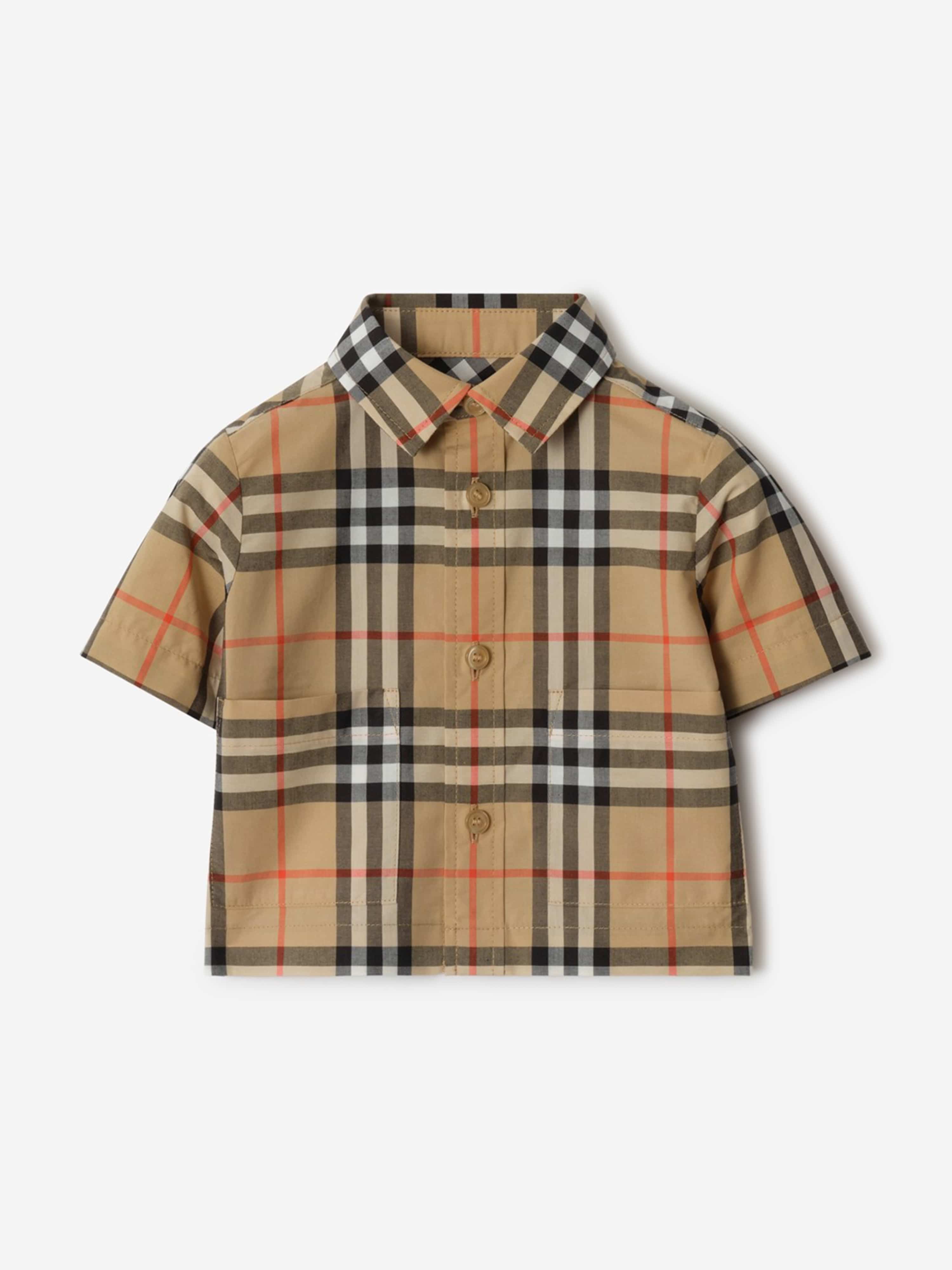 Burberry Baby Boys Carey Check Short Set in Beige | Childsplay