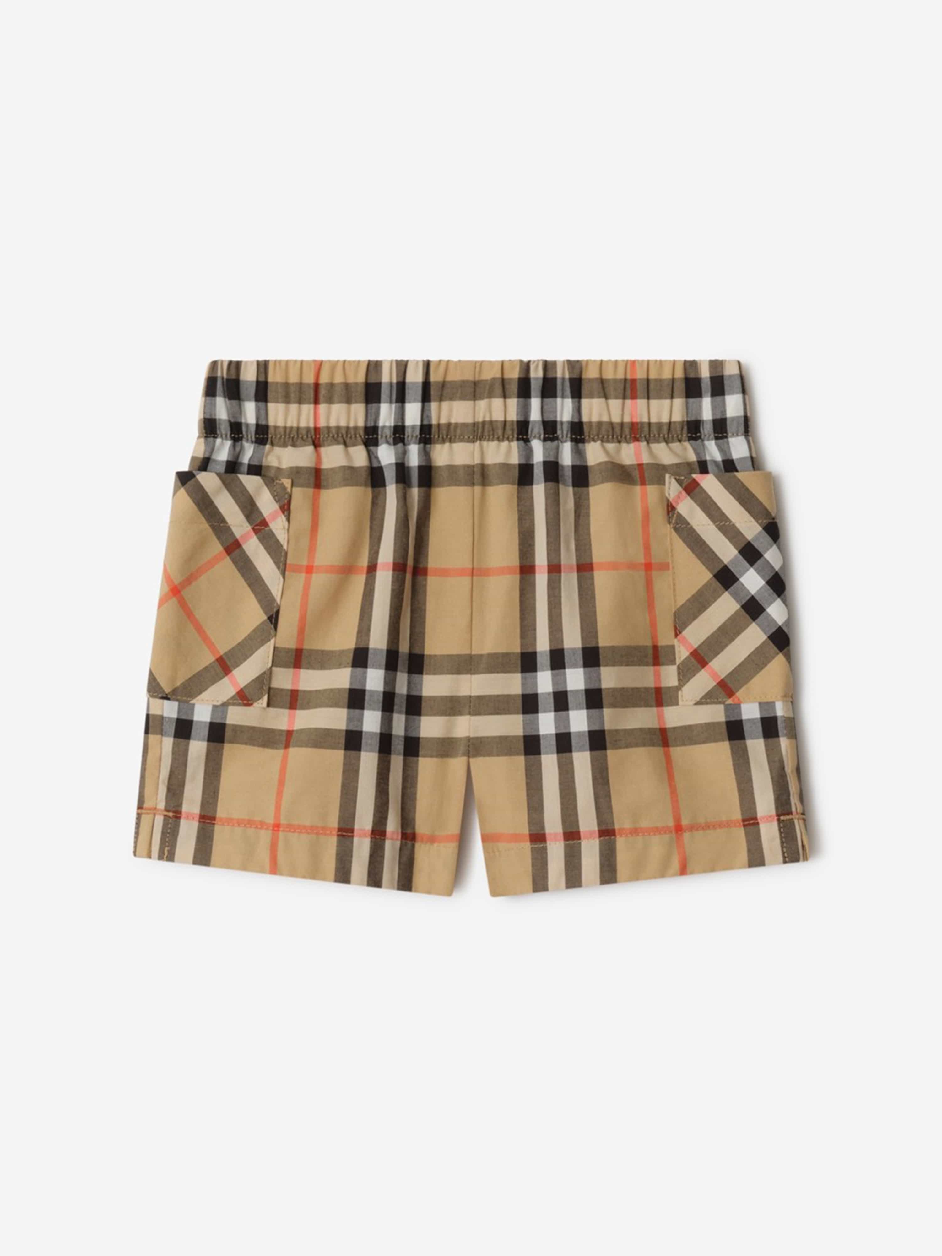 Burberry Baby Boys Carey Check Short Set in Beige | Childsplay