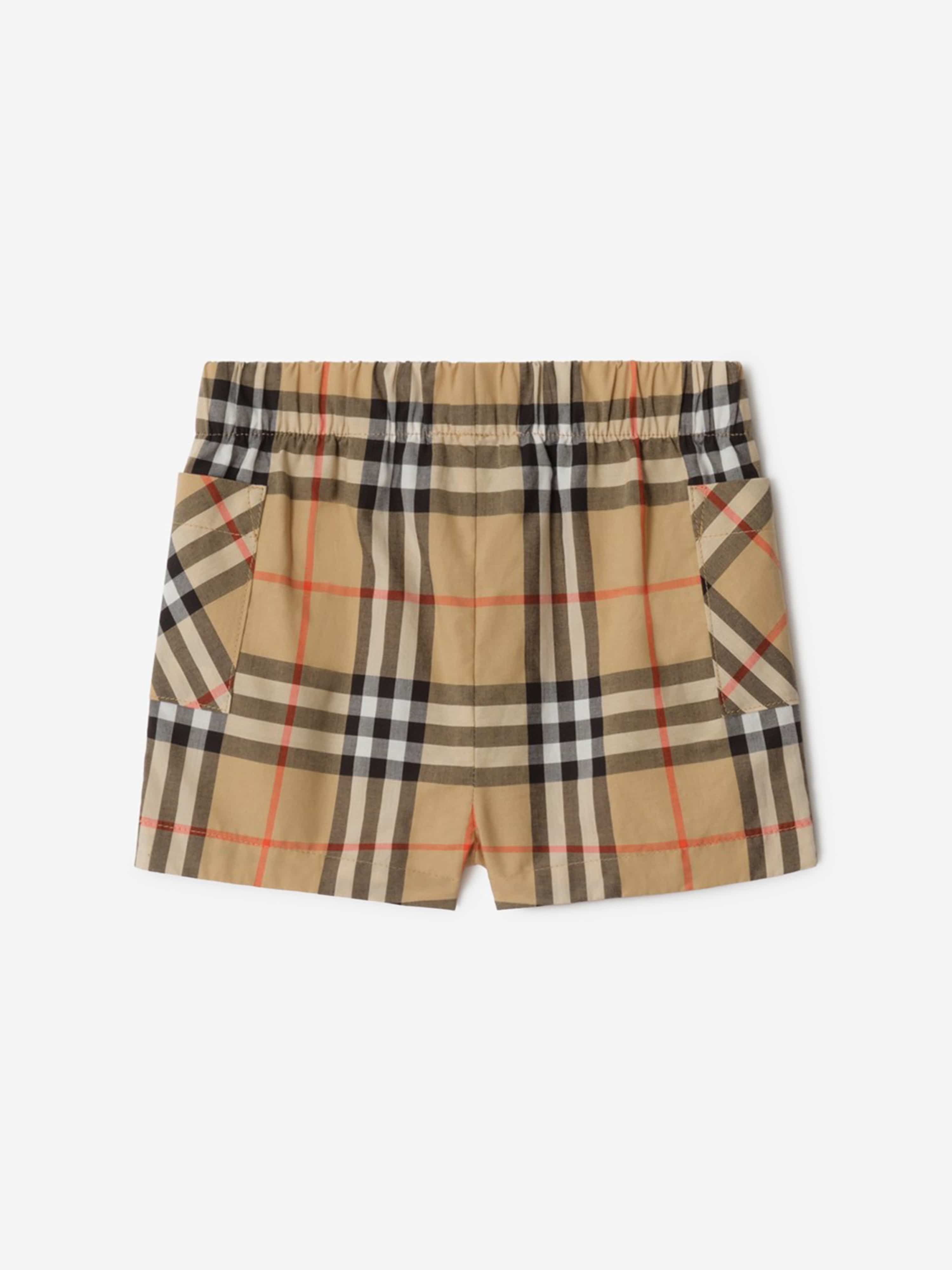 Burberry Baby Boys Carey Check Short Set in Beige | Childsplay
