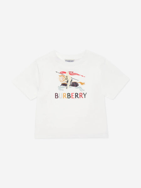Burberry Baby Boys Cedar Colourful EKD T-Shirt in White