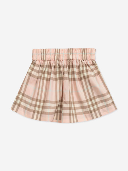 Burberry Baby Girls Marcy Cotton Check Shorts in Pink | Childsplay