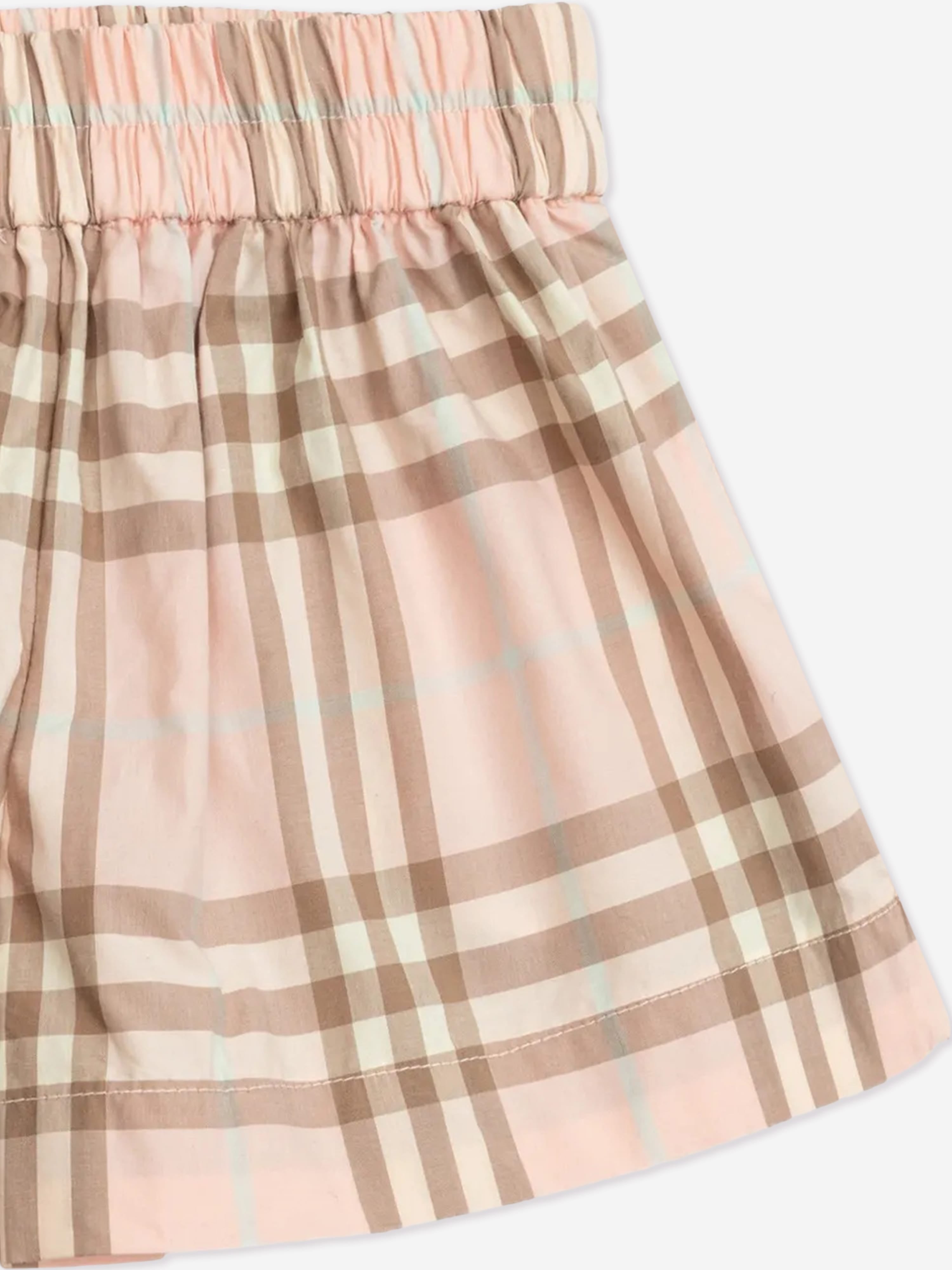 Burberry Baby Girls Marcy Cotton Check Shorts in Pink | Childsplay