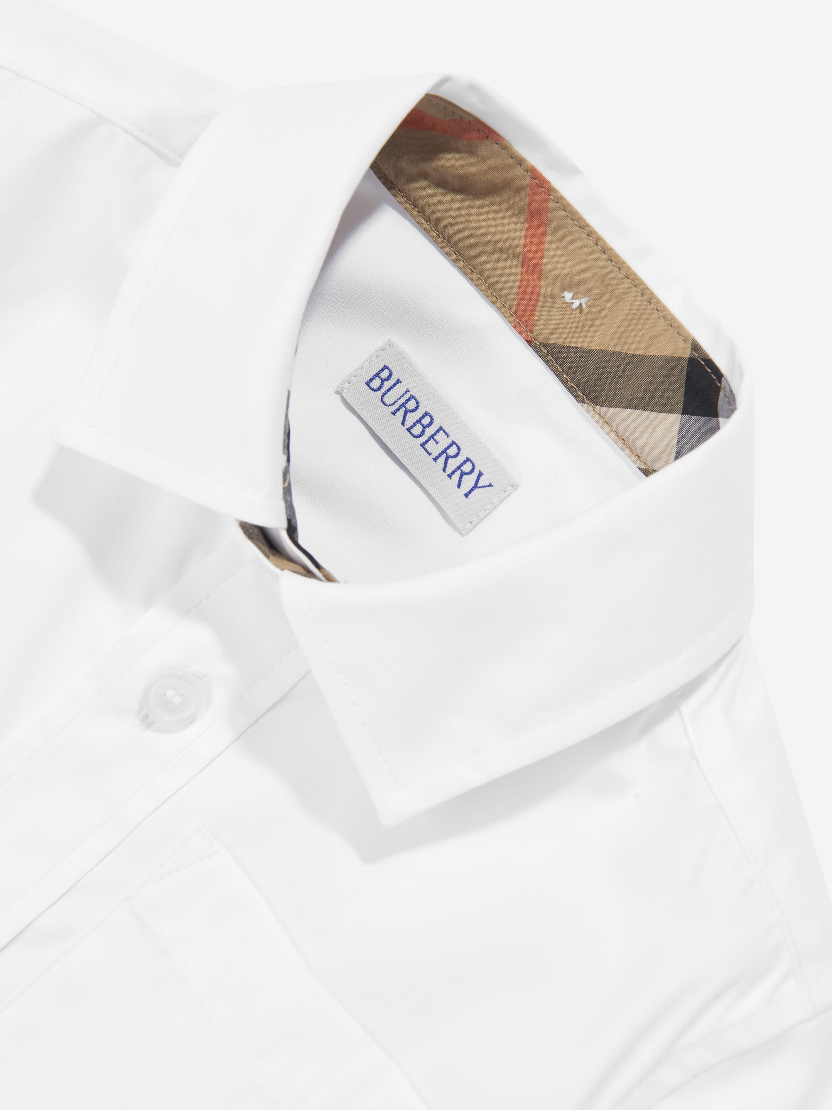 Burberry Boys Owen Short Sleeve Check Trim Shirt in White | Childsplay  Clothing